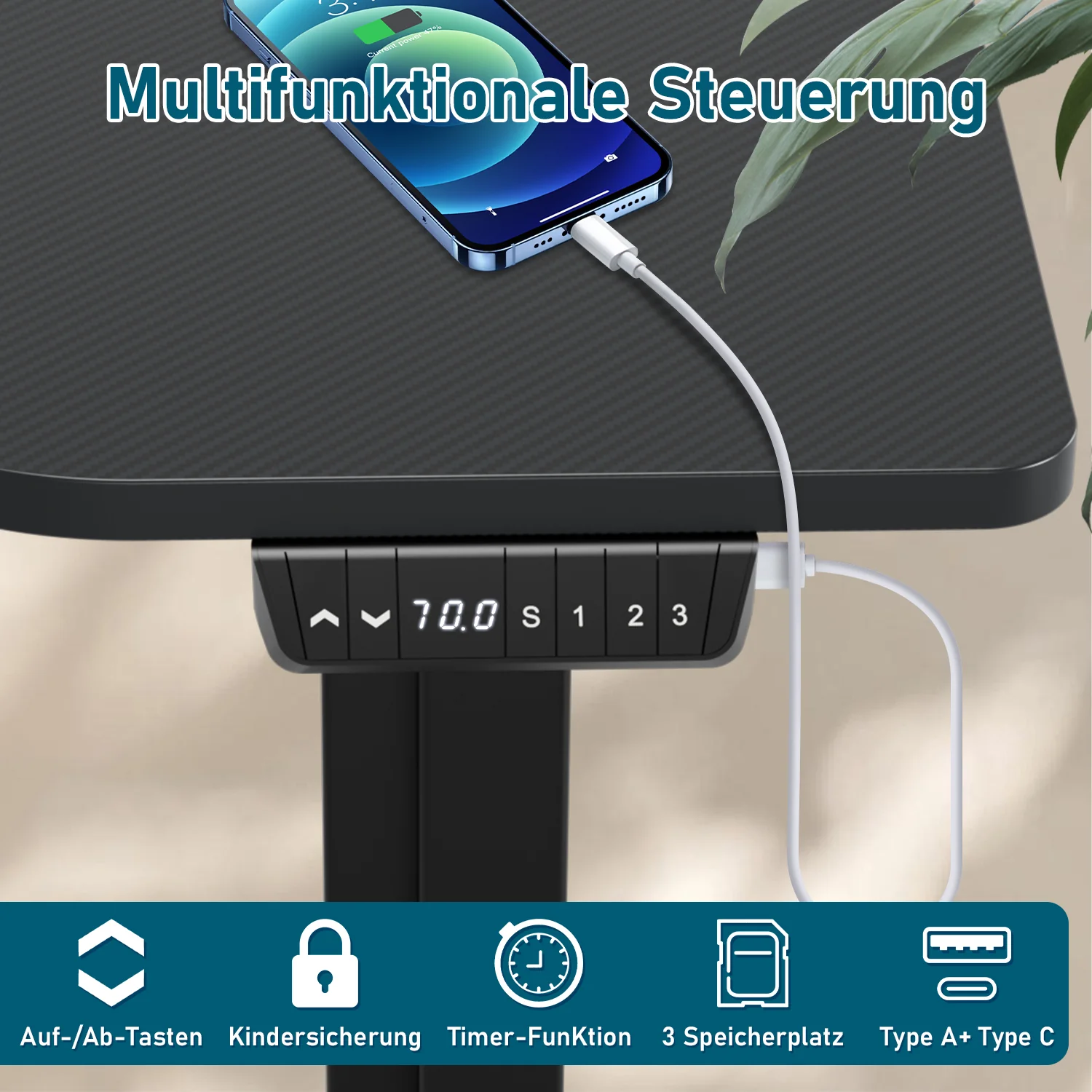 Höhenverstellbarer Elektrisch Tischgestell Schreibtisch Elektrischer(Neue Version)