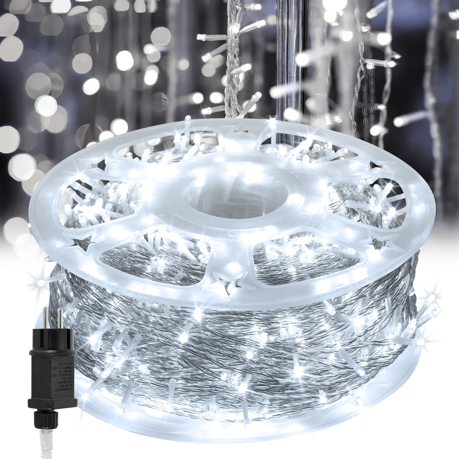 LED Lichterkette IP44 10m-200m Weiß Kabel