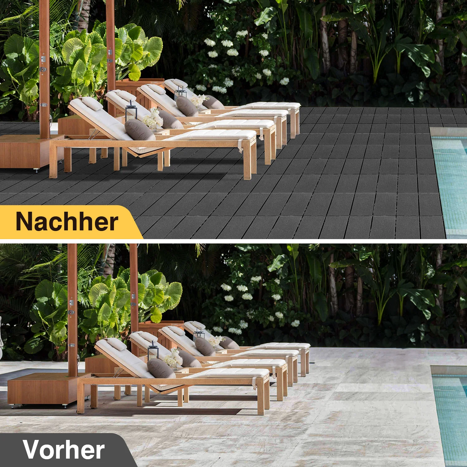 Terrassenfliesen Kunststoffboden 30x30cm 11 Stück