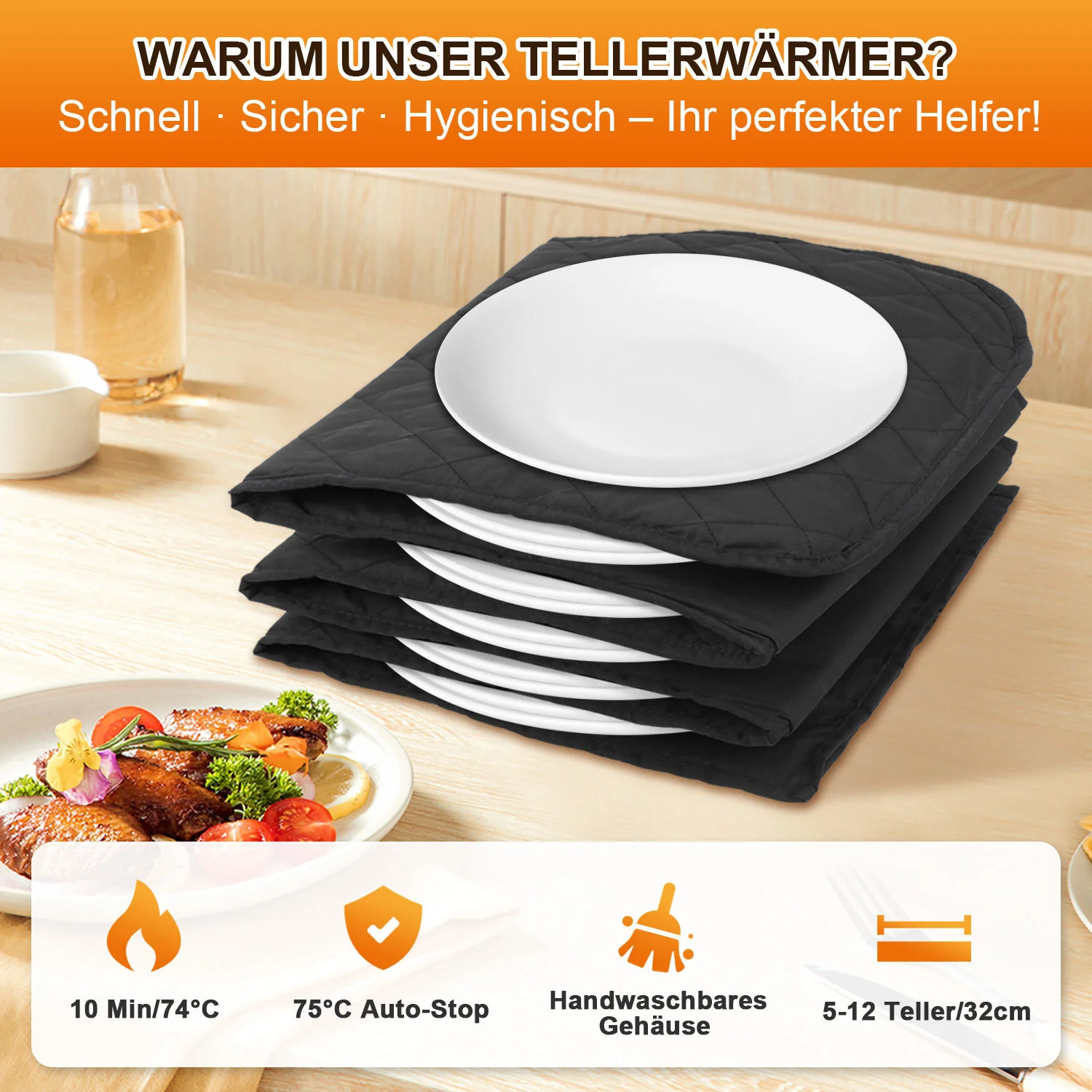 Tellerwärmer Elektrisch 12 Teller Wärmer 200W