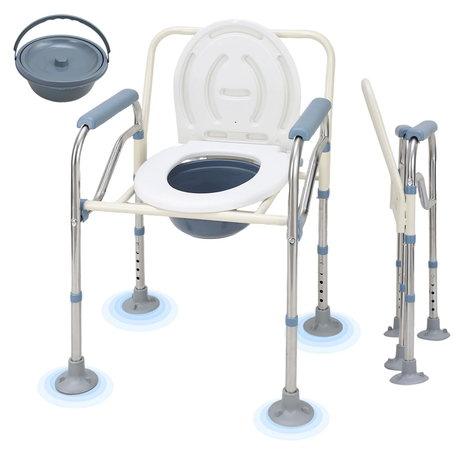 Toilettenstuhl Faltbar Höhenverstellbar inkl. Eimer