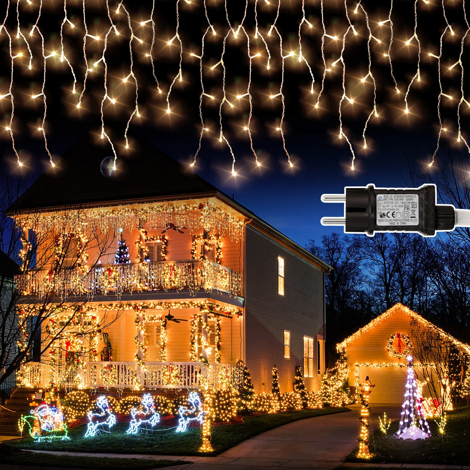 LED Eisregen Lichterkette 200/400/600 LEDs