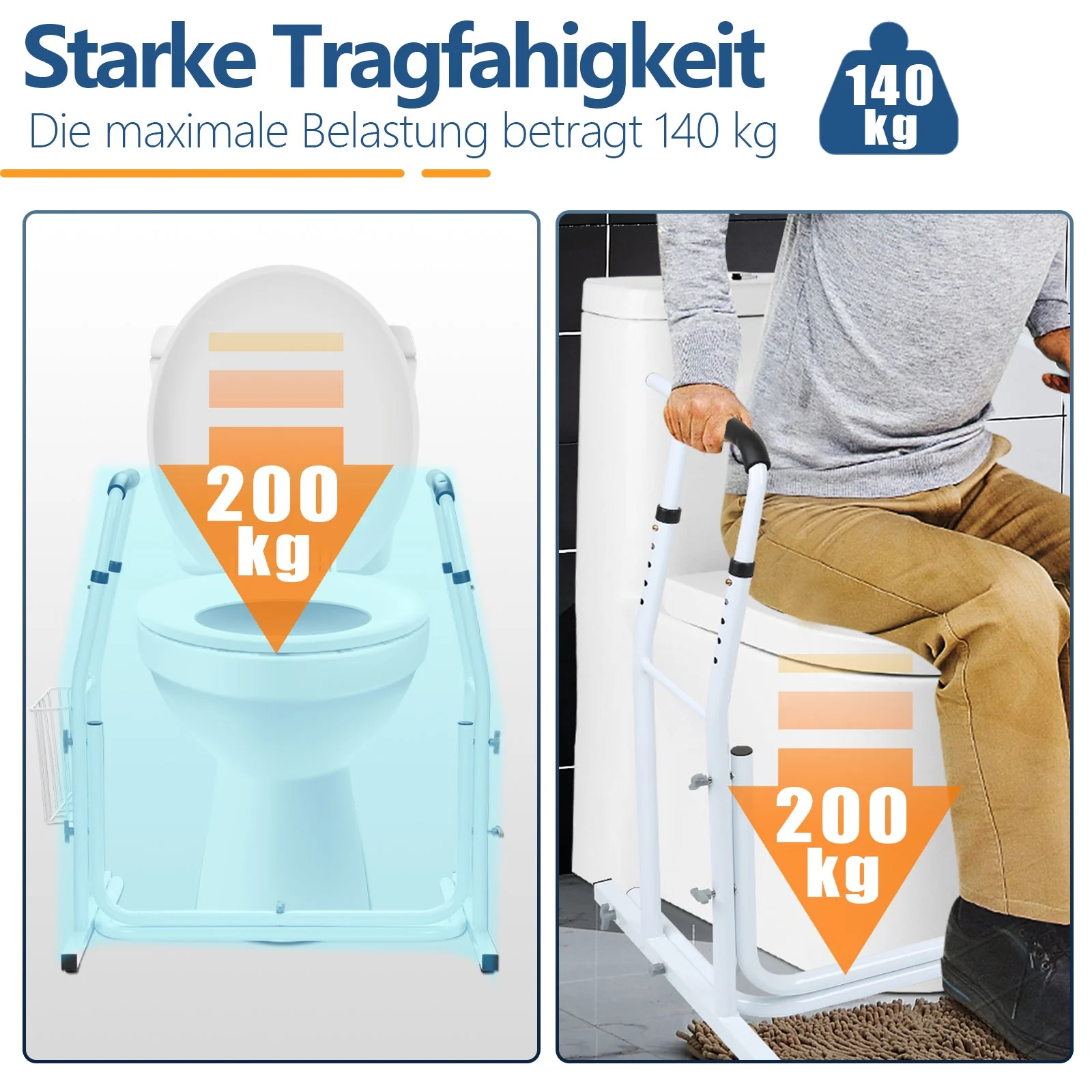 Toiletten Aufstehhilfe Toilettenstütze Höhenverstellbar