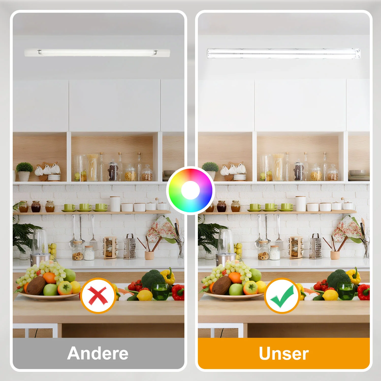 LED Feuchtraumleuchte 2x 24W 150 cm T8 Kaltweiß/Neutralweiß(Grau Basis)