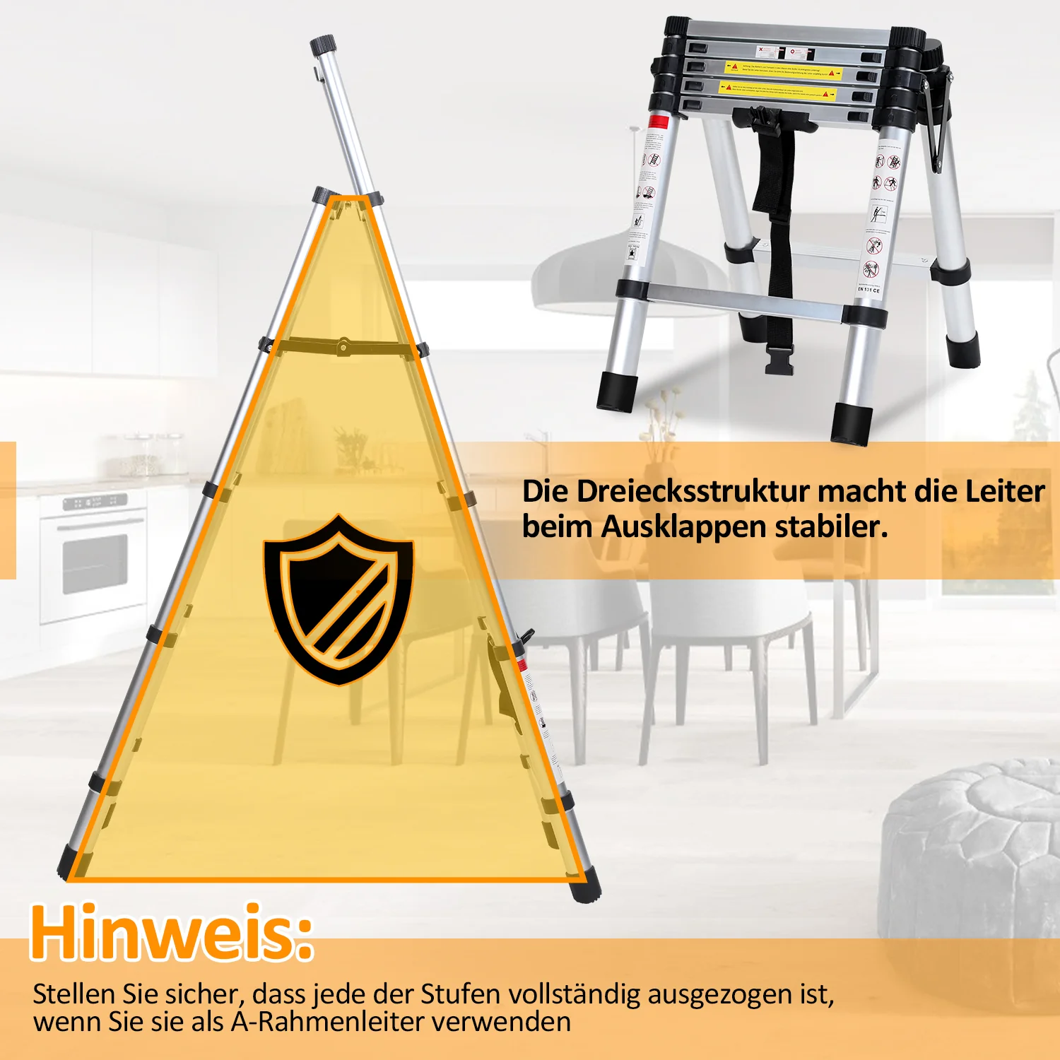 Teleskopleiter Klappleiter A-Rahmen