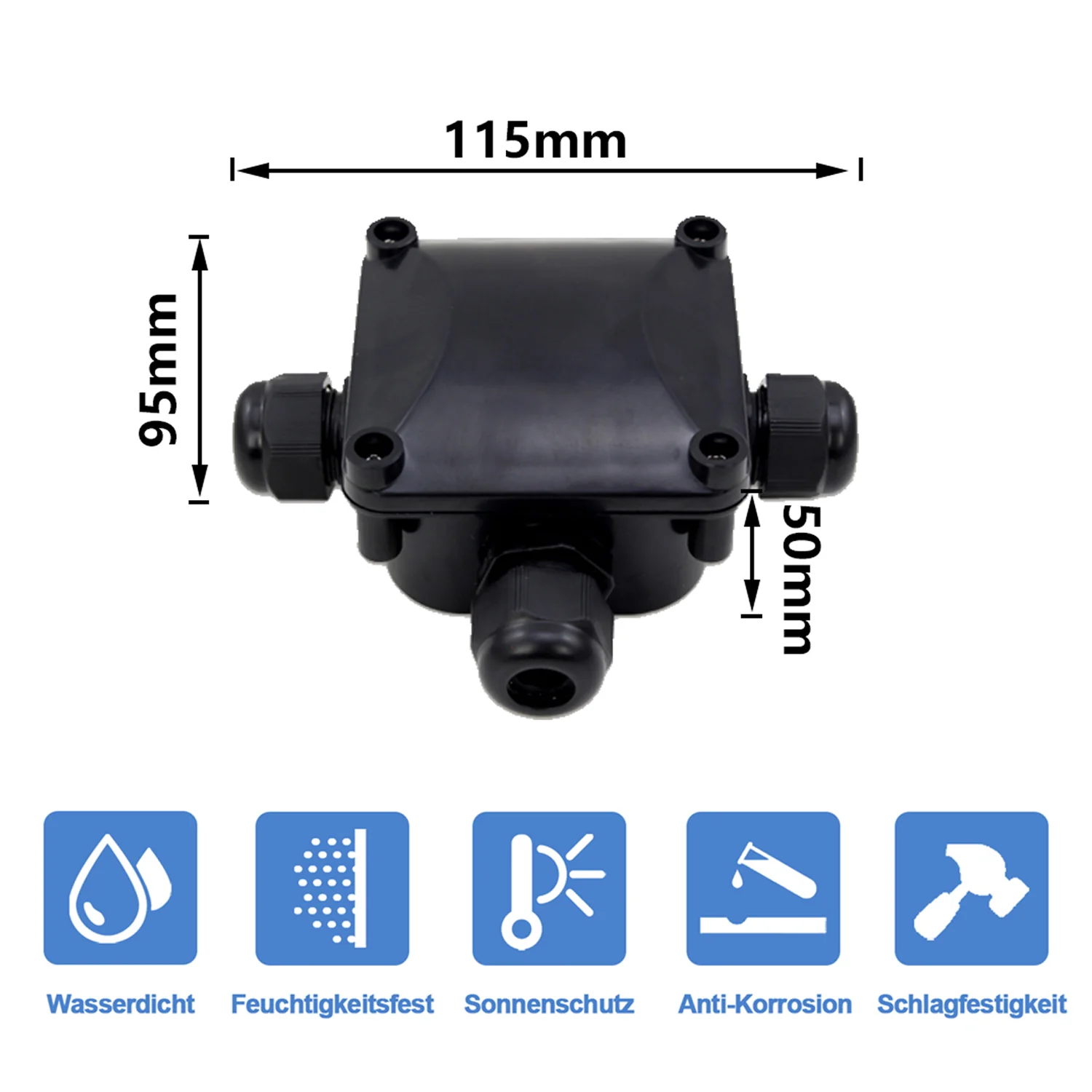 Wasserdichte Abzweigdose 3-Wege Verteilerdose IP68