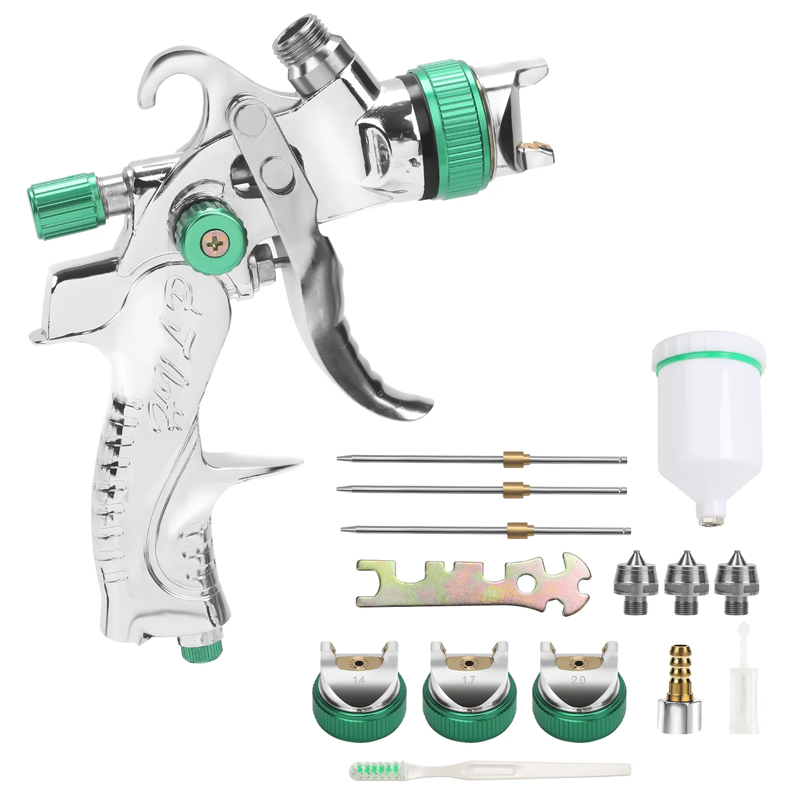 HVLP Lackierpistole Spritzpistole Set mit Edelstahldüs