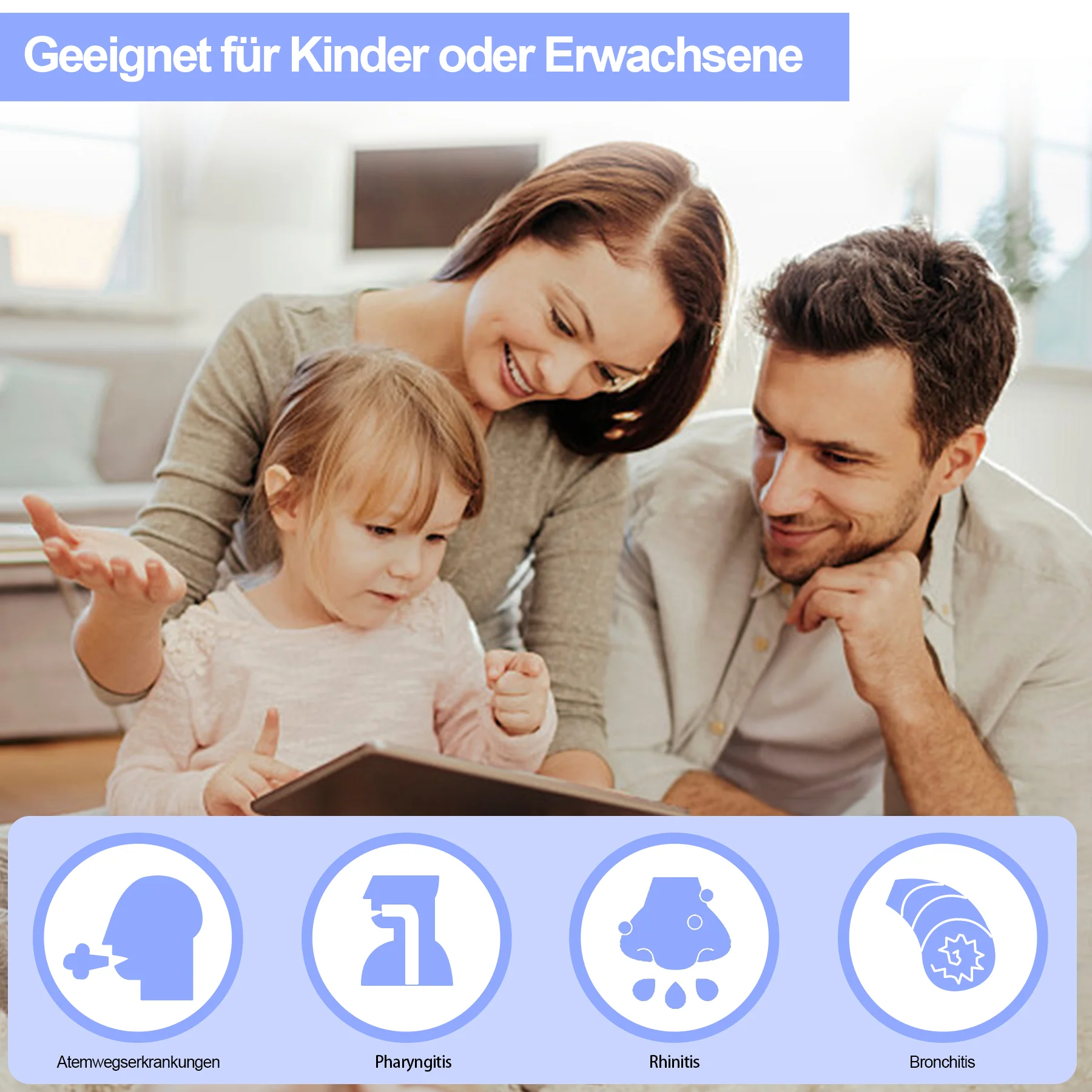 Inhalator Vernebler Inhaliergerät für Erwachsene Kinder