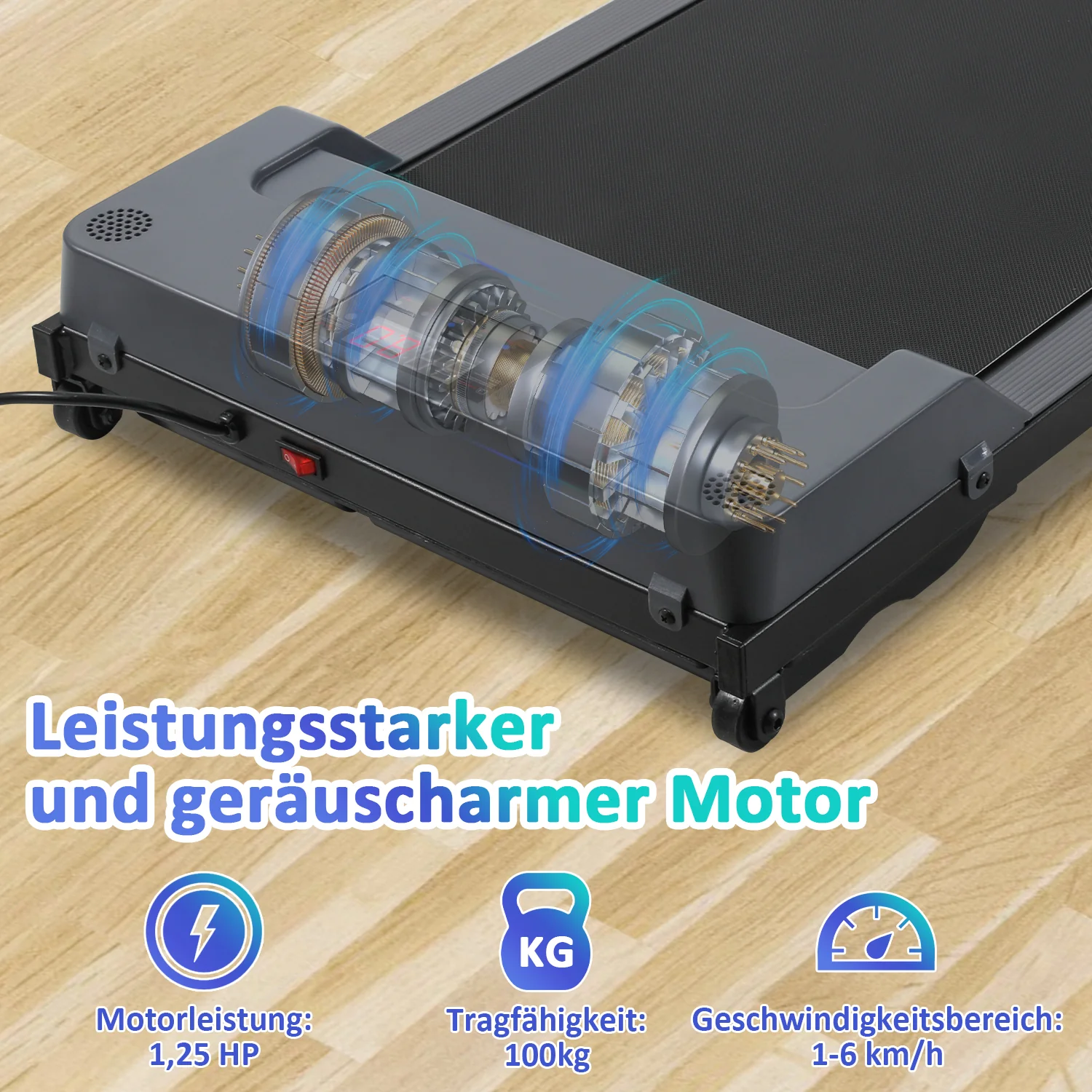 Laufband für Zuhause mit LED-Anzeige Fernbedienung und App Steuerung