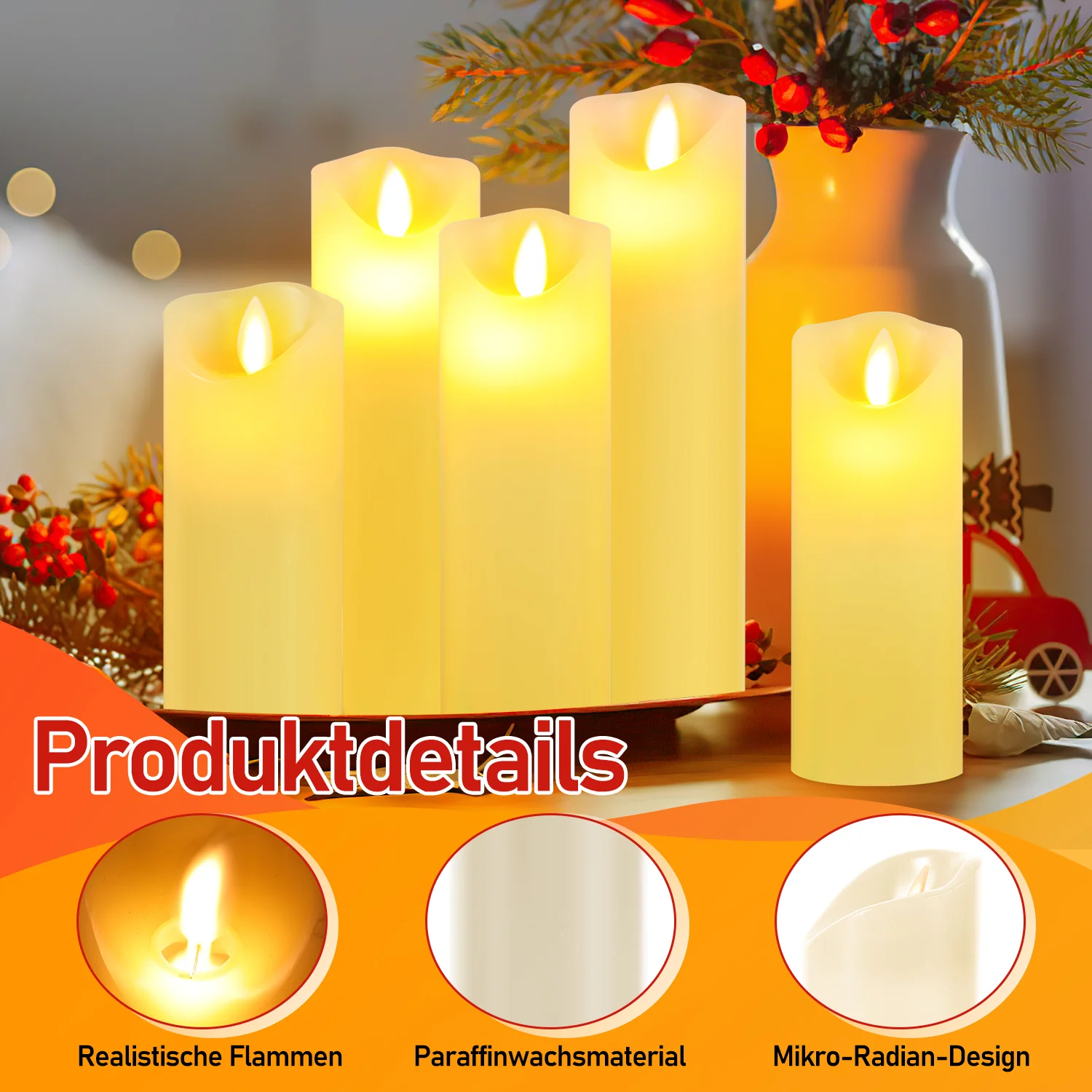 LED Kerzen Set Flammenlose Kerzen