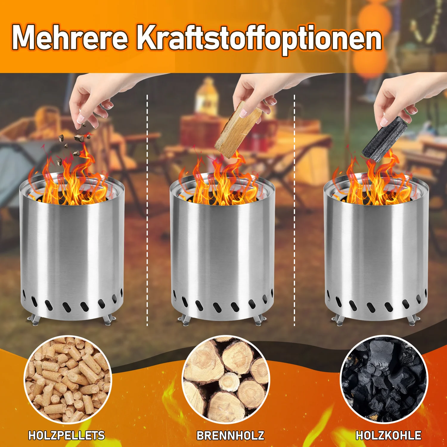 Tischkamin Tischfeuerstelle Rauchfreie Edelstahl