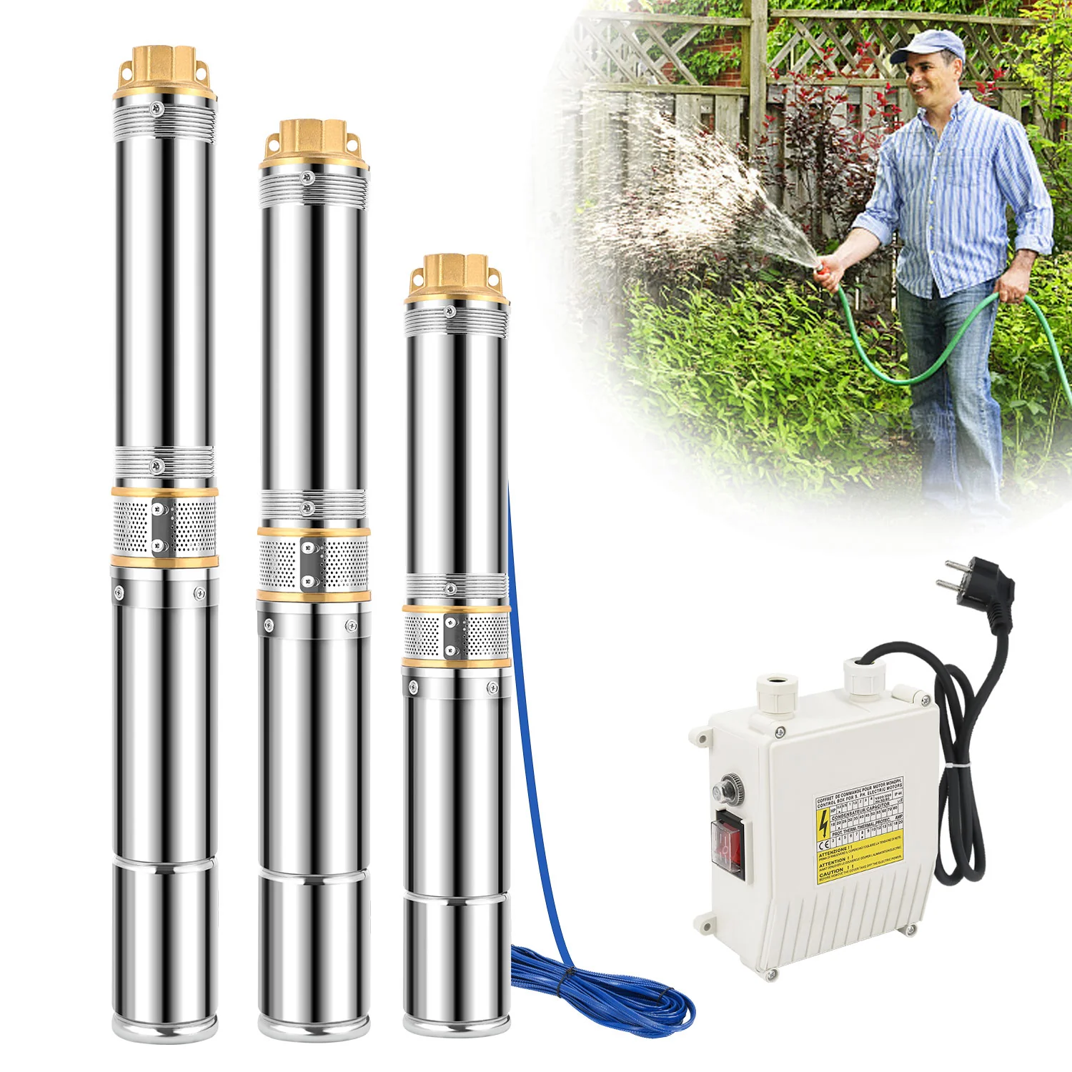 Tiefbrunnenpumpe für Gartenbewässerung Edelstahl