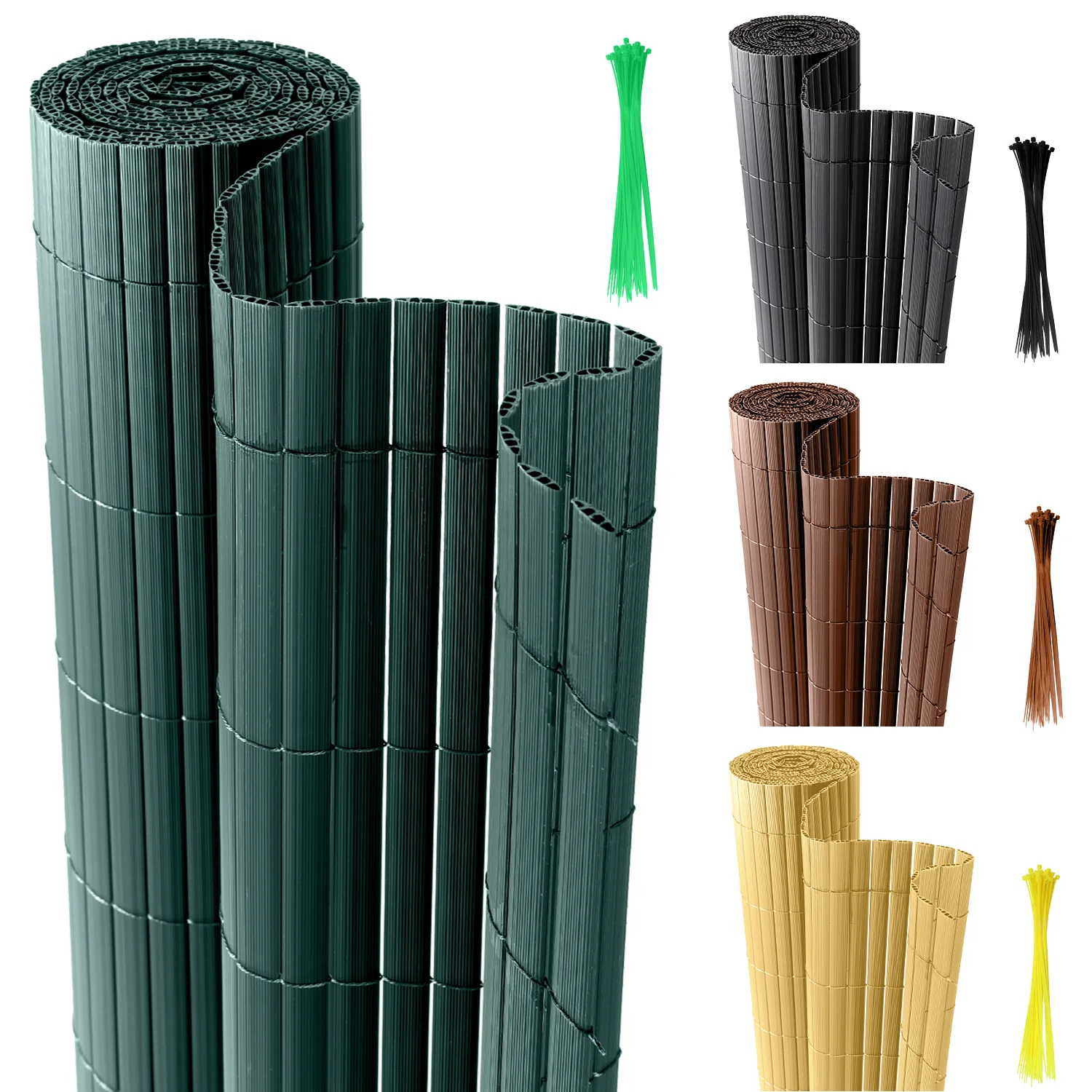 PVC Sichtschutzmatte mit Kabelbindern 3-Gewicht-Verstärkung