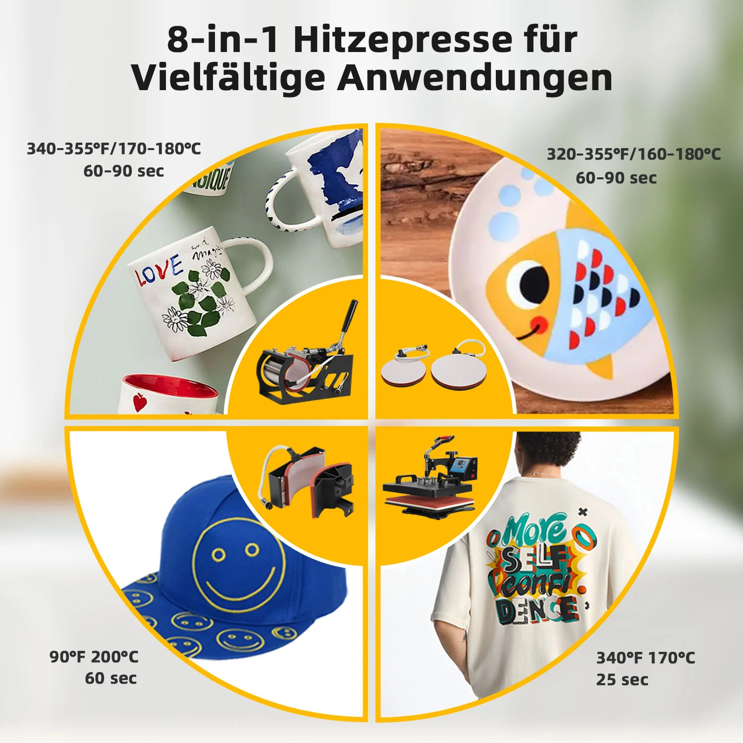 Transferpresse Hitzepresse 8 IN 1 1250W