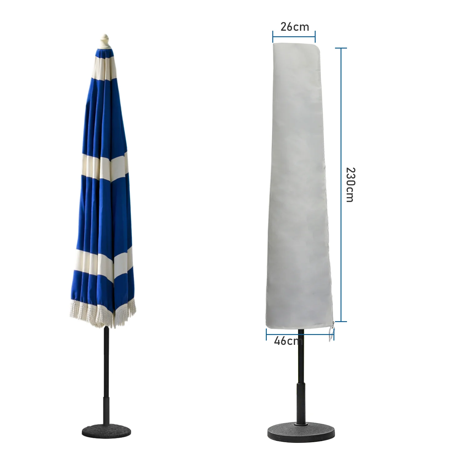 Ø 350 Sonnenschirmhülle Rechteckig UV-Schutz