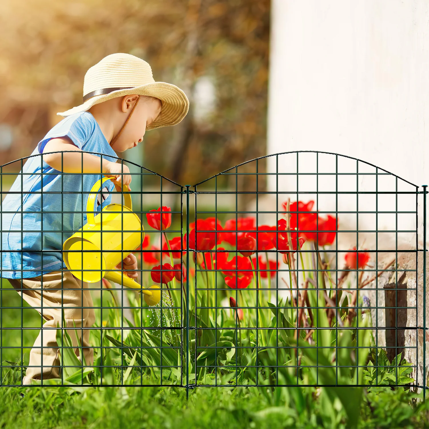 Teichzaun Gartenzaun 11tlg Set