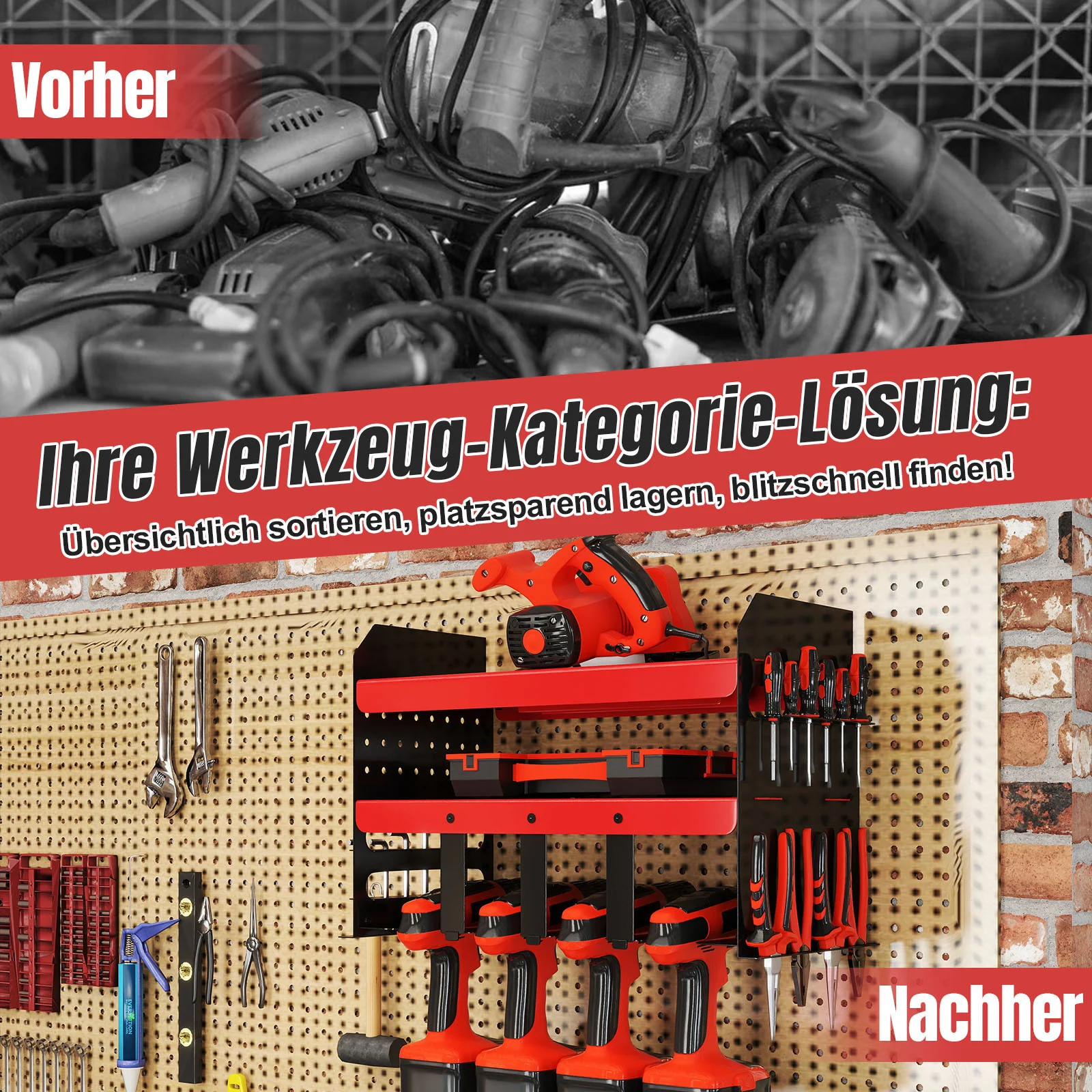 Werkzeughalter Wandhalterung 70kg Tragen