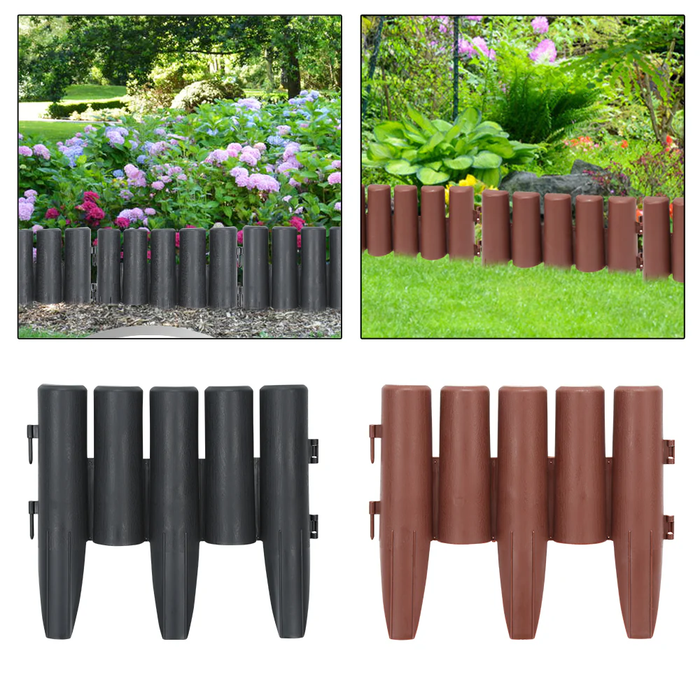 Kunststoff Rasenkante Holz Optik