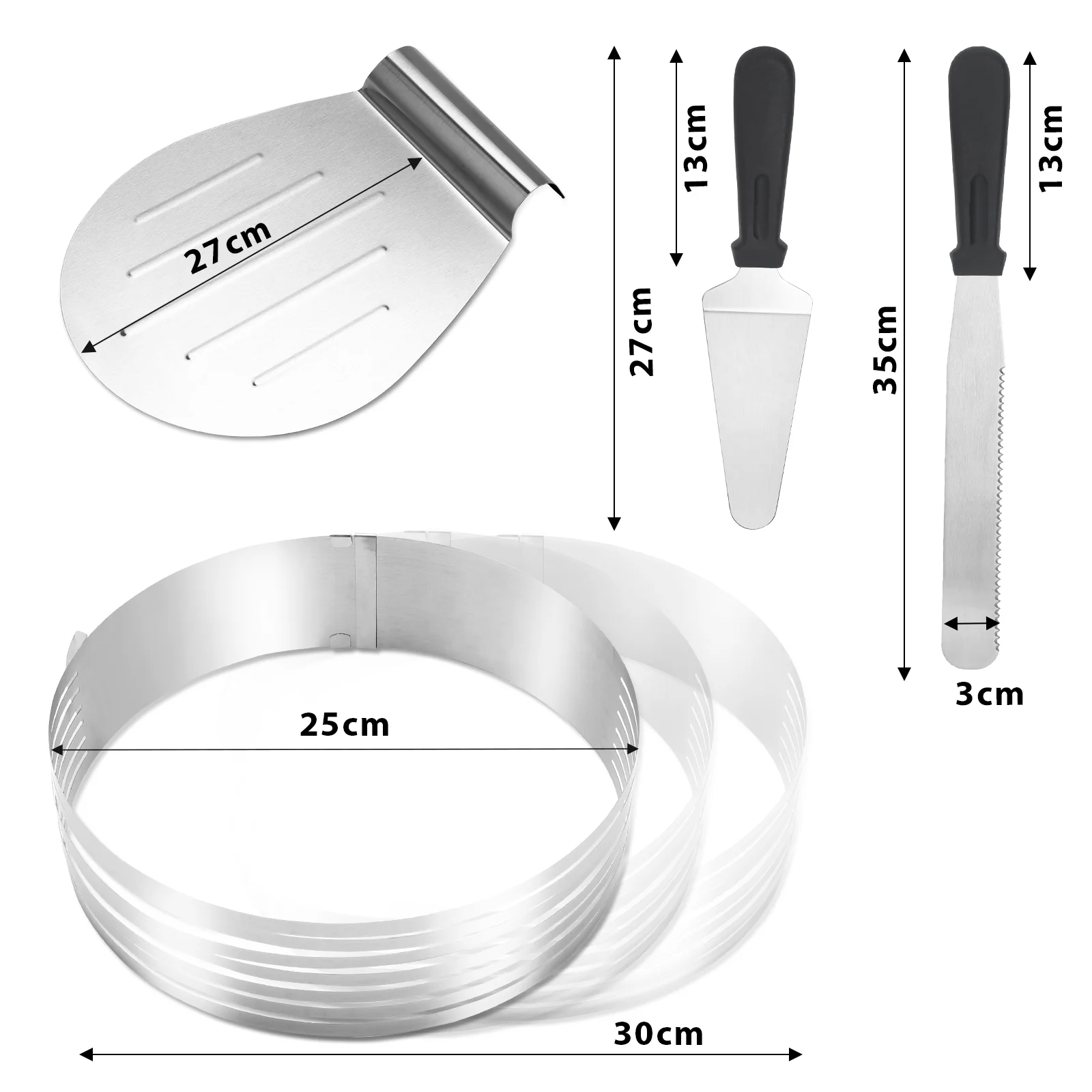 Torten Set 4tlg Tortenboden Schneidhilfe