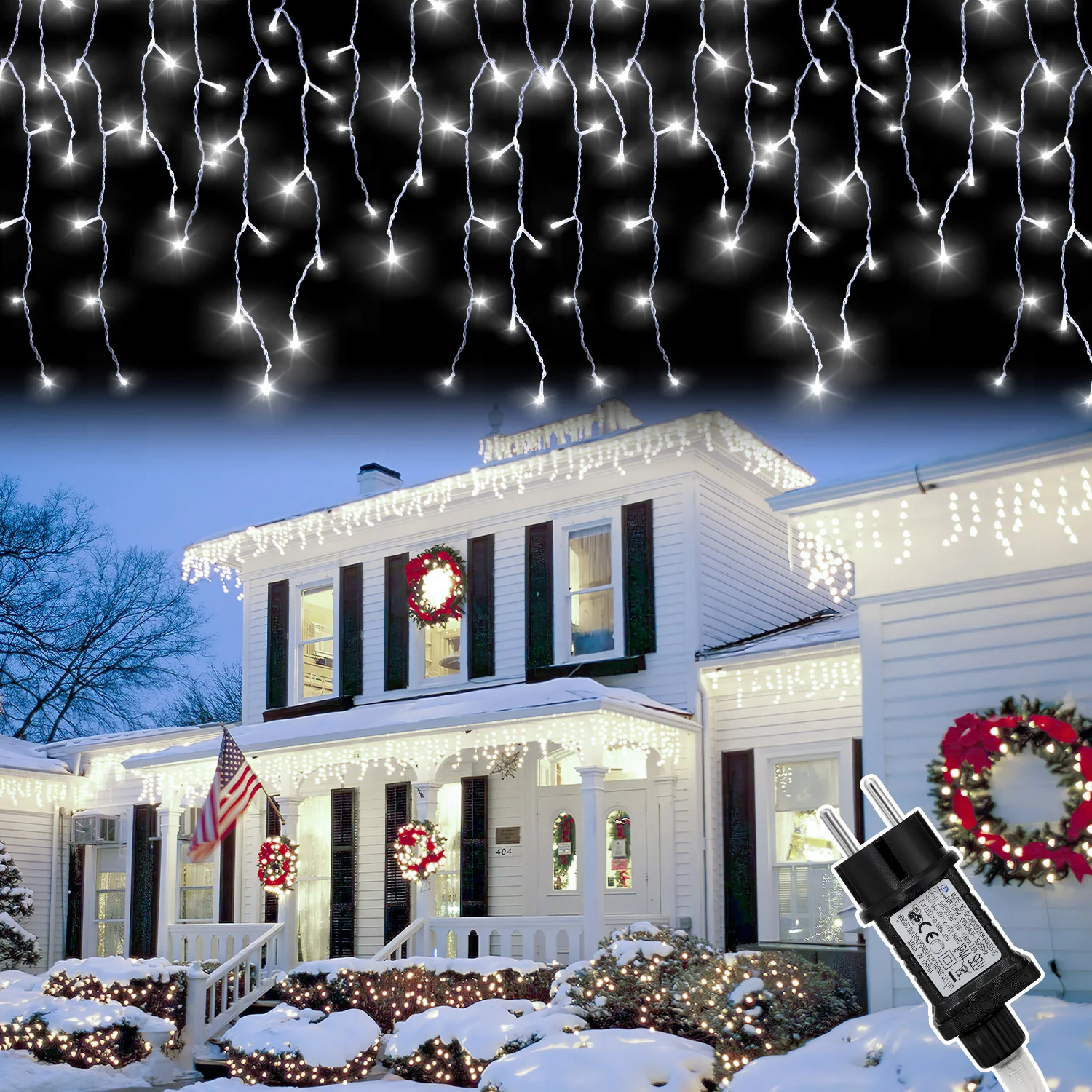 LED Eisregen Lichterkette 200/400/600 LEDs