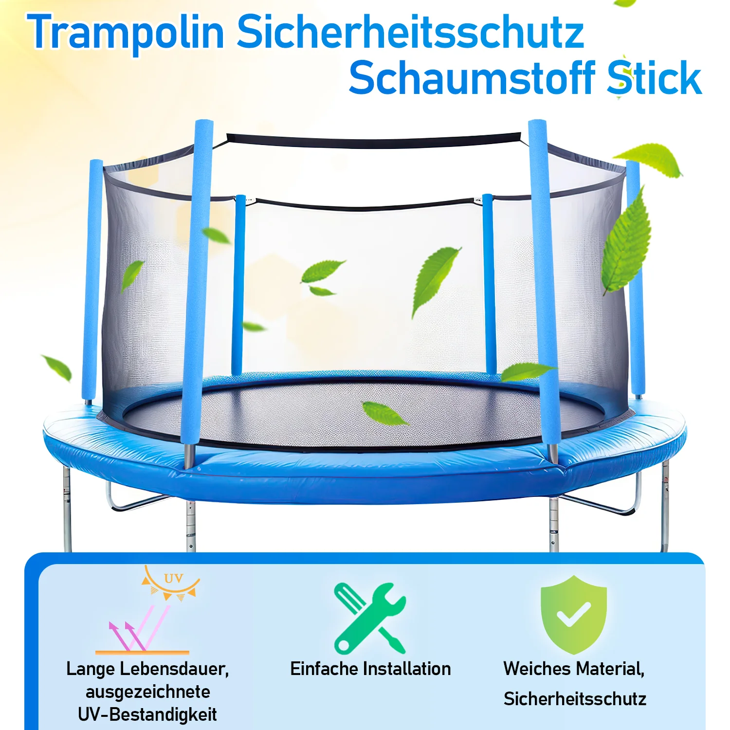 Trampolin Schaumstoff Rohre Stangenschutz 92cm 16x