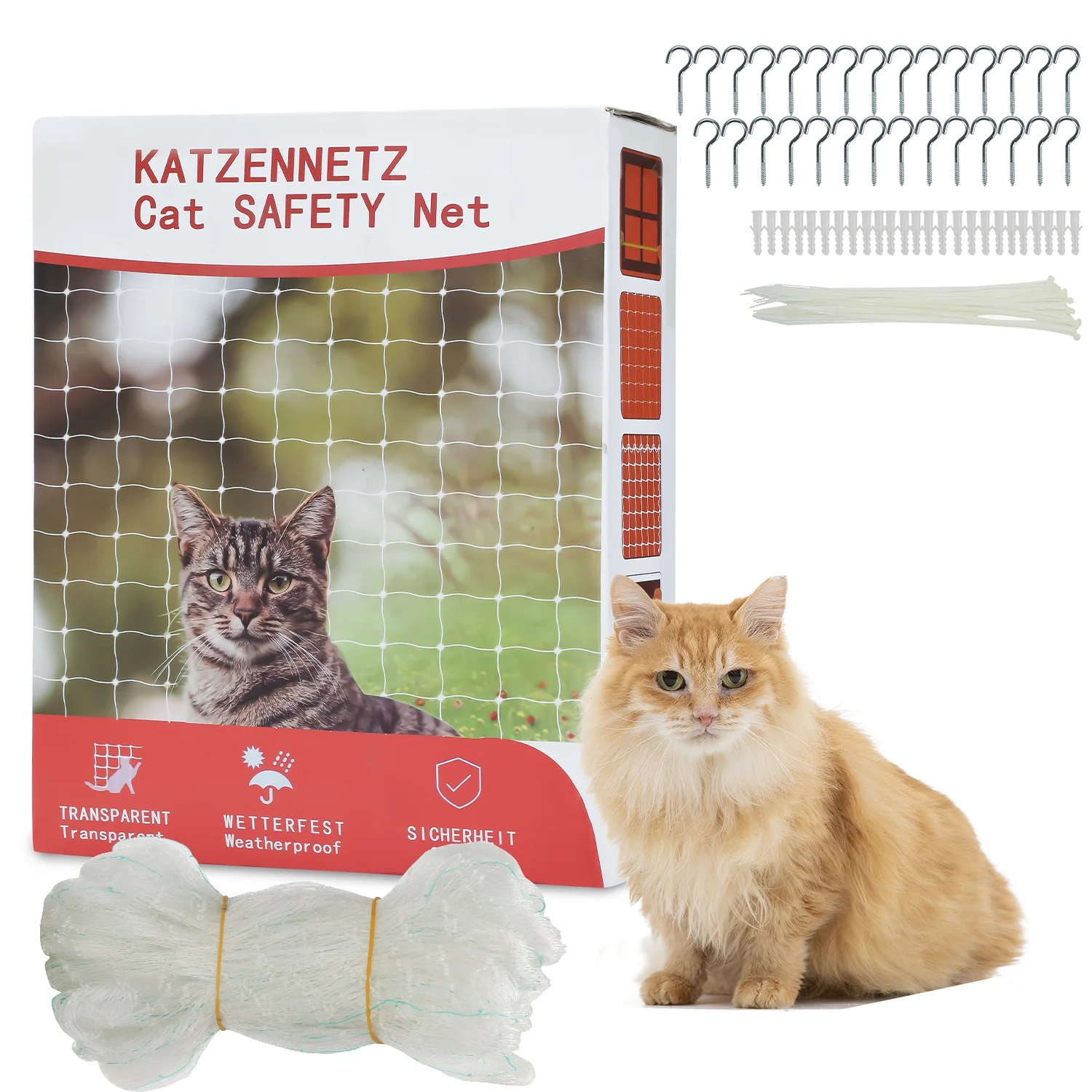 Katzennetz Balkonnetz Sicherheitsnetz 3x8m