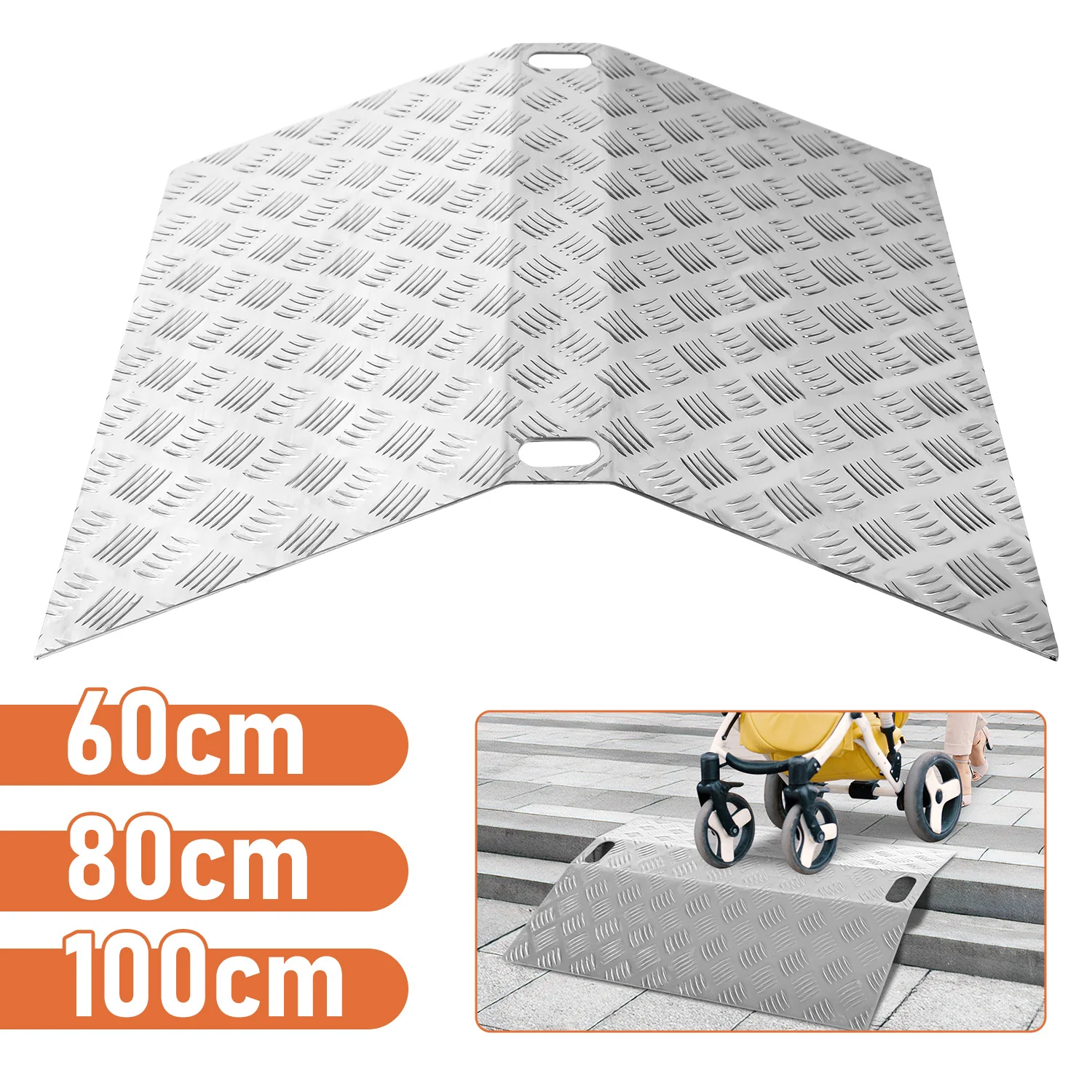 Türschwellenrampe Rollstuhlrampe Aluminium Tragfähigkeit 270 kg