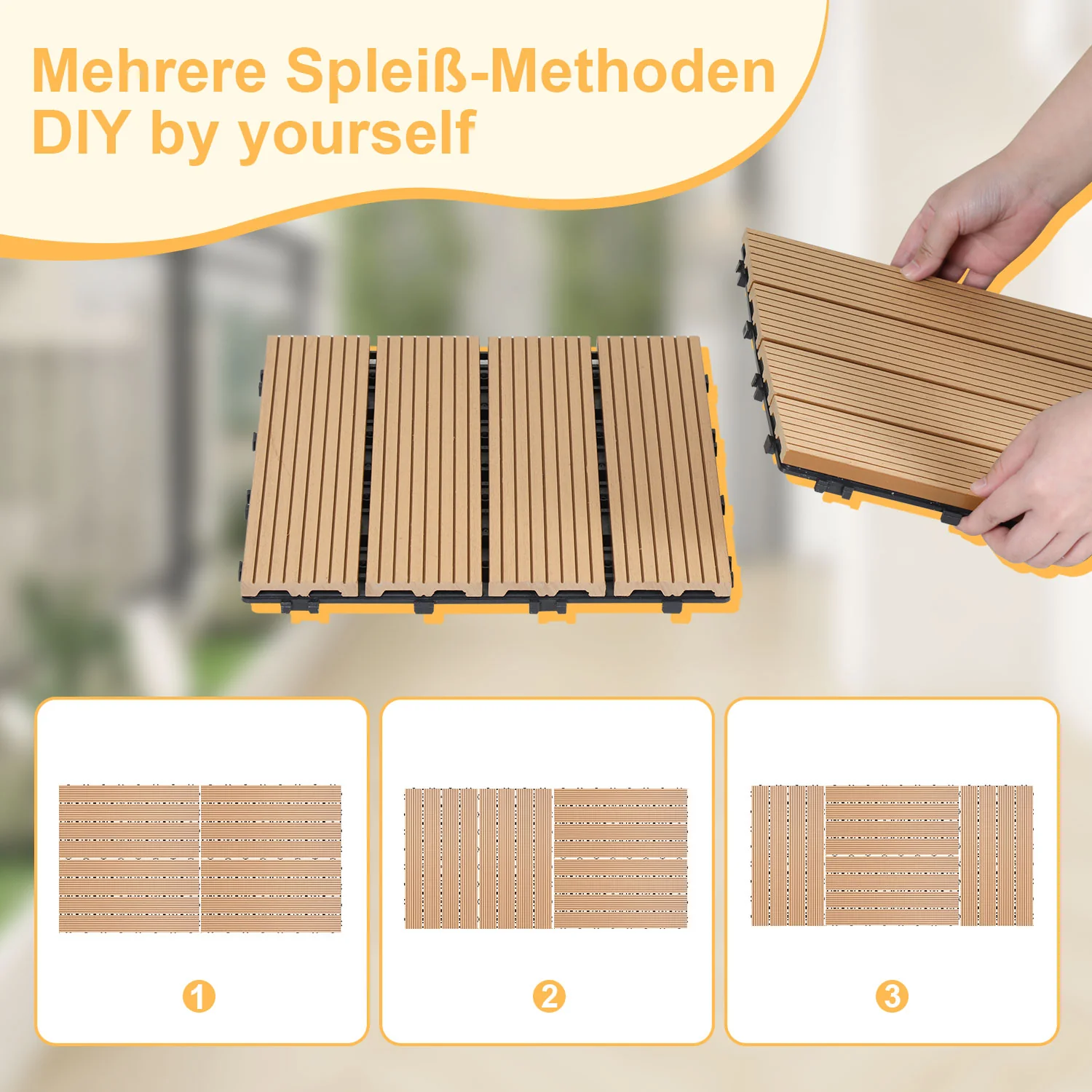 WPC Terrassenfliesen Klickfliese 30x60cm 6stk