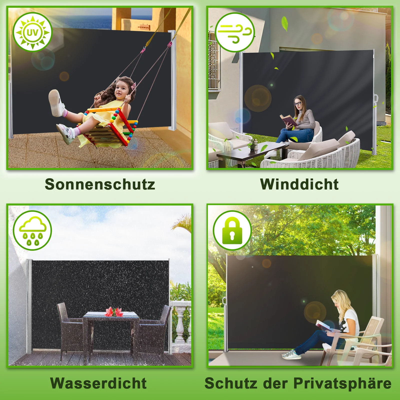 Seitenmarkise Sichtschutz Ausziehbar