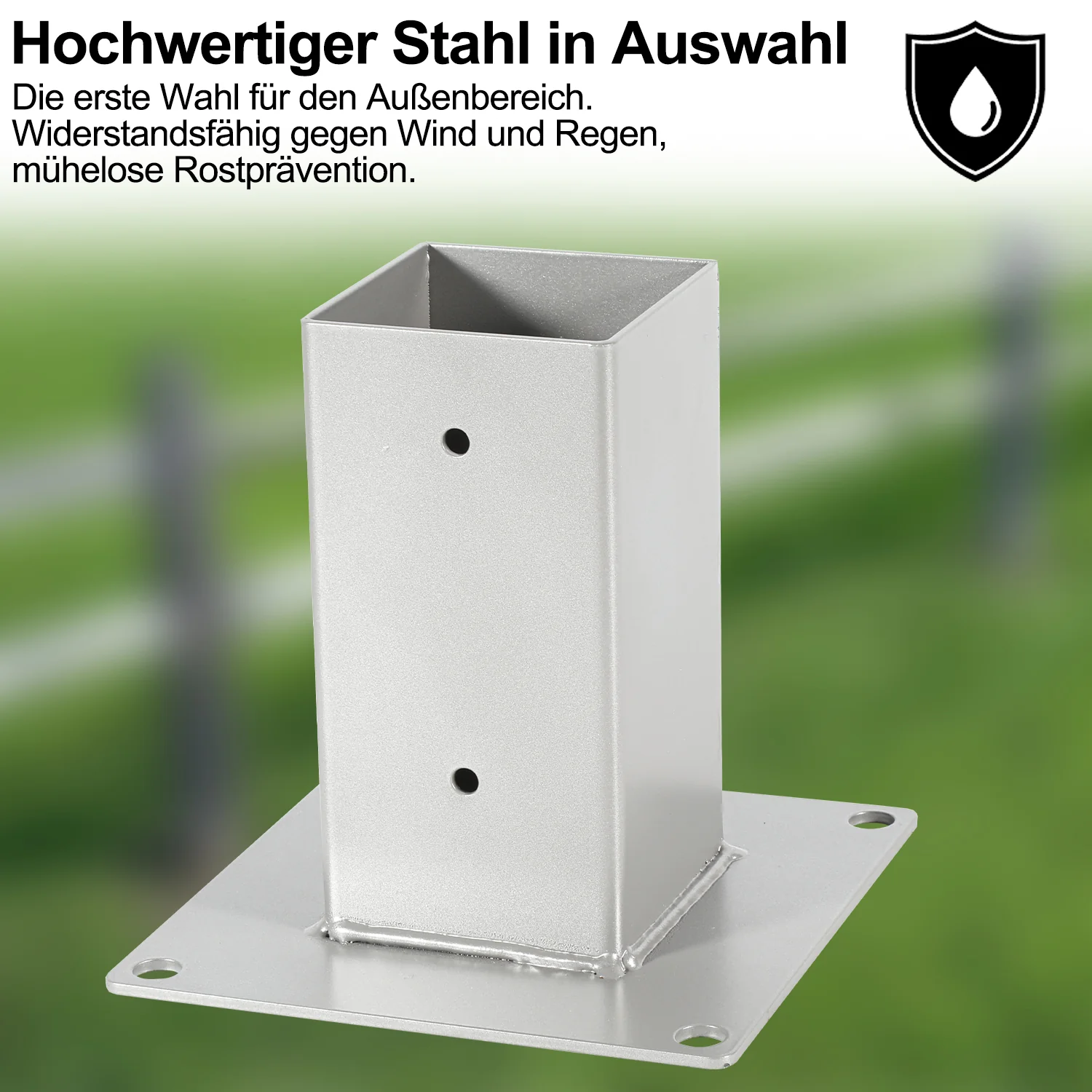 Pfostenträger Aufschraubhülse Feuerverzinkt 4er Set 70-120mm