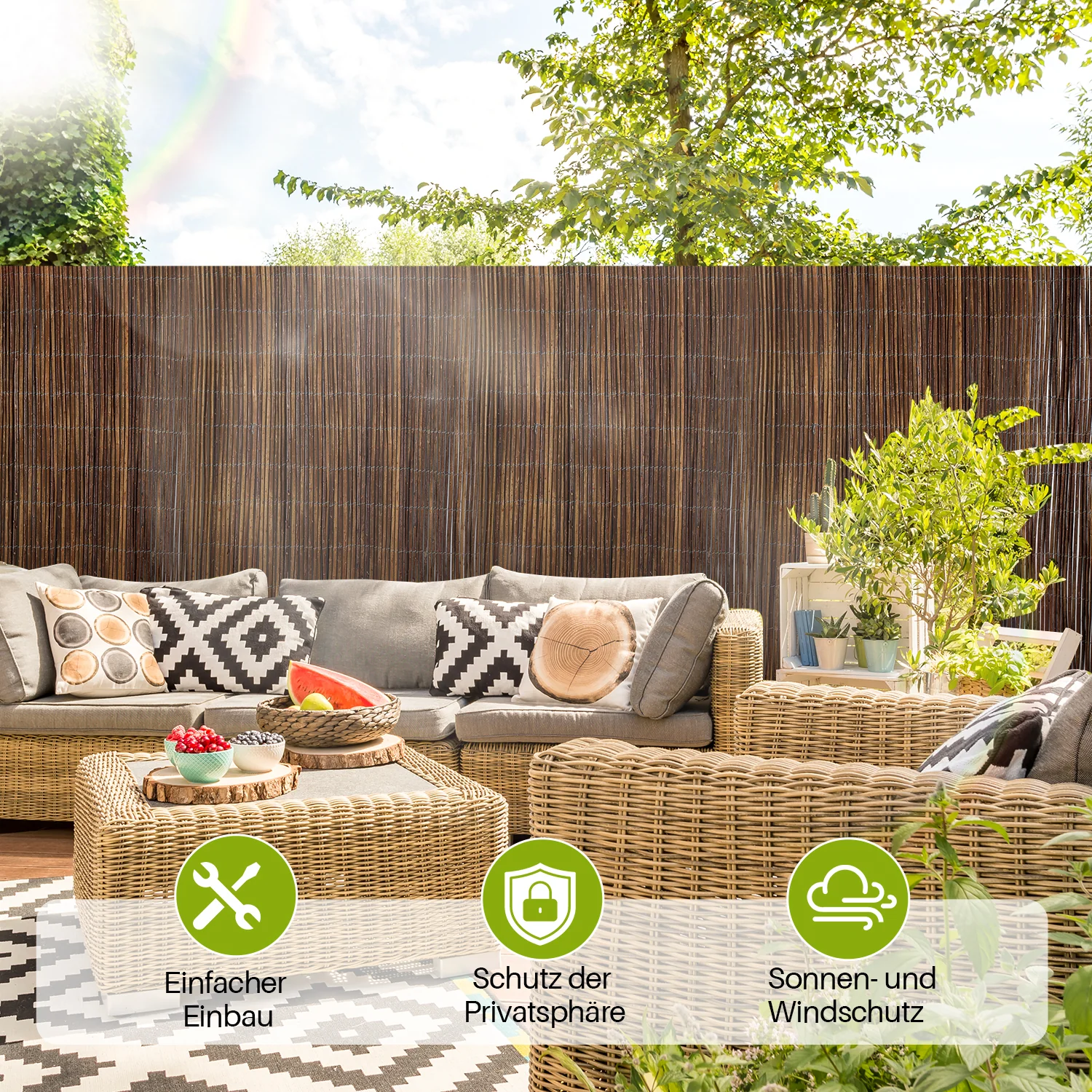 Weidenzaun Weidenmatte Sichtschutz