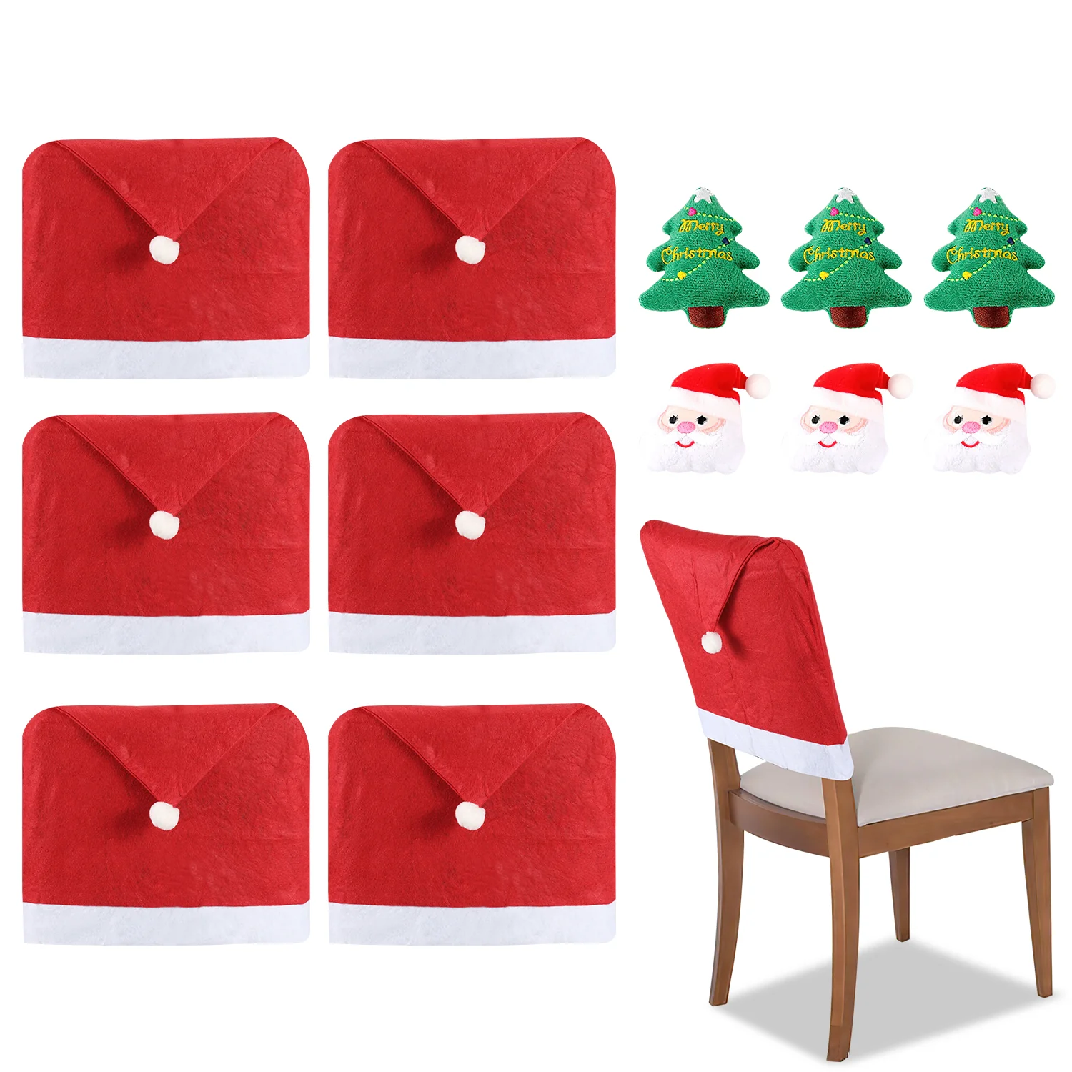 Weihnachten Stuhlhussen 6er Set
