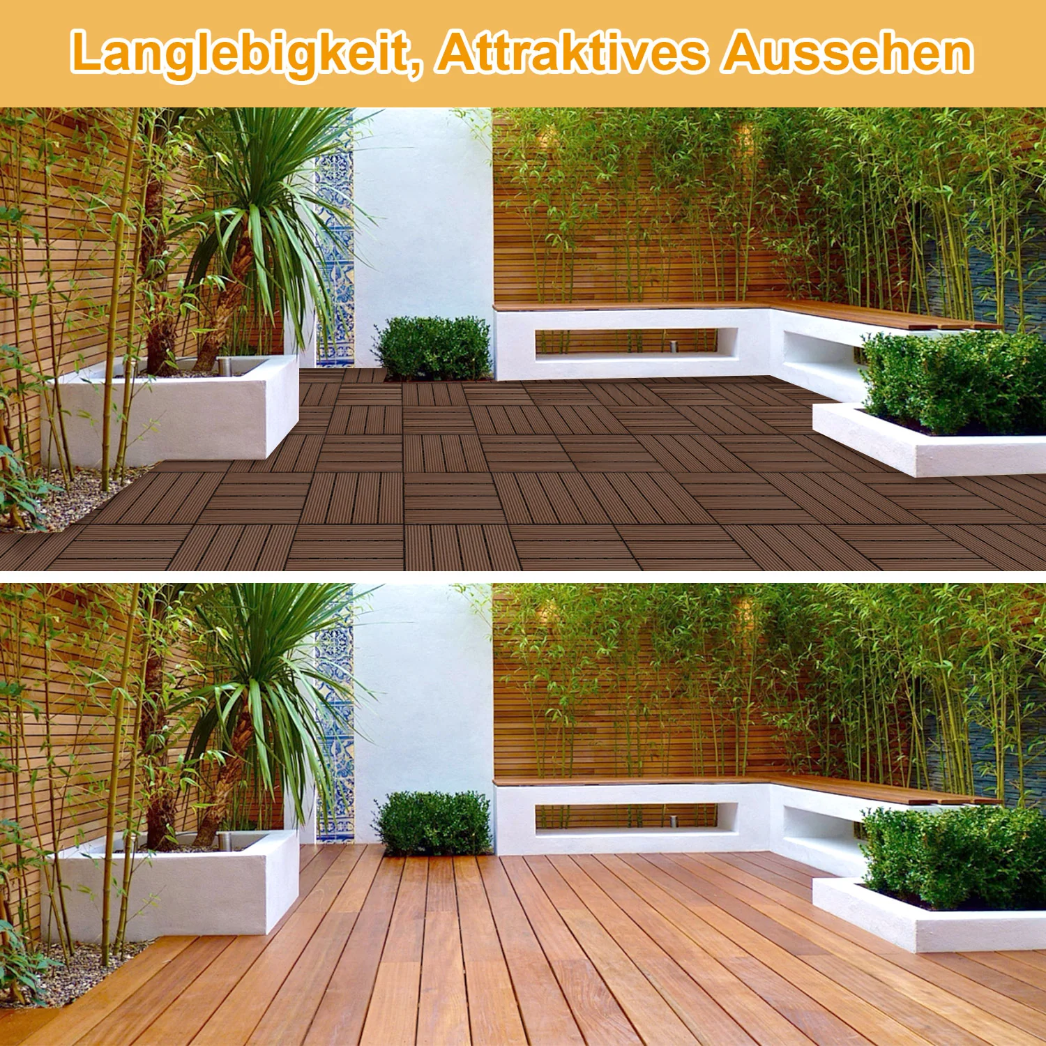 WPC Terrassenfliesen 30x30 cm 11 Stück Set