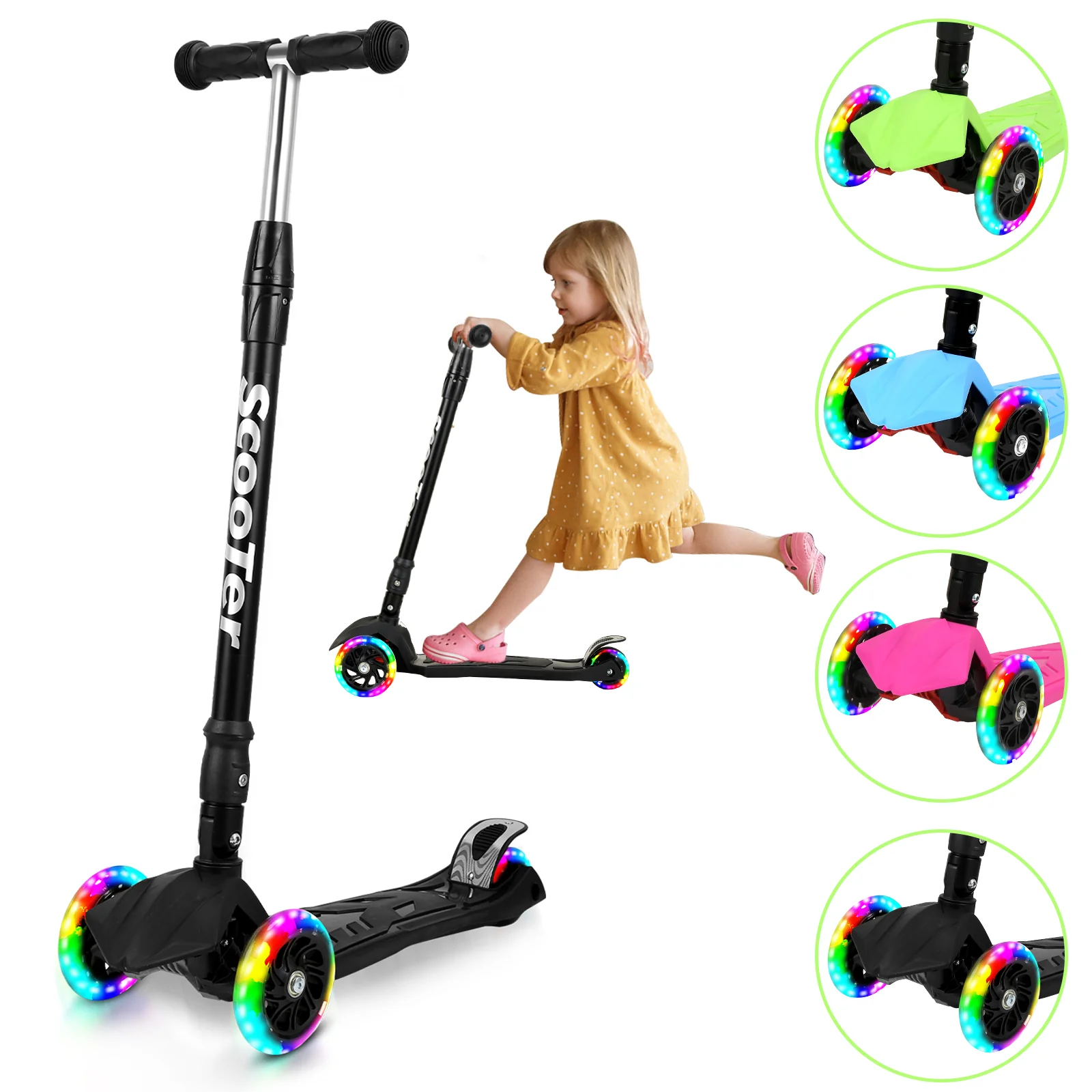 Kinderroller Faltbar mit LED Leuchtenden Räder