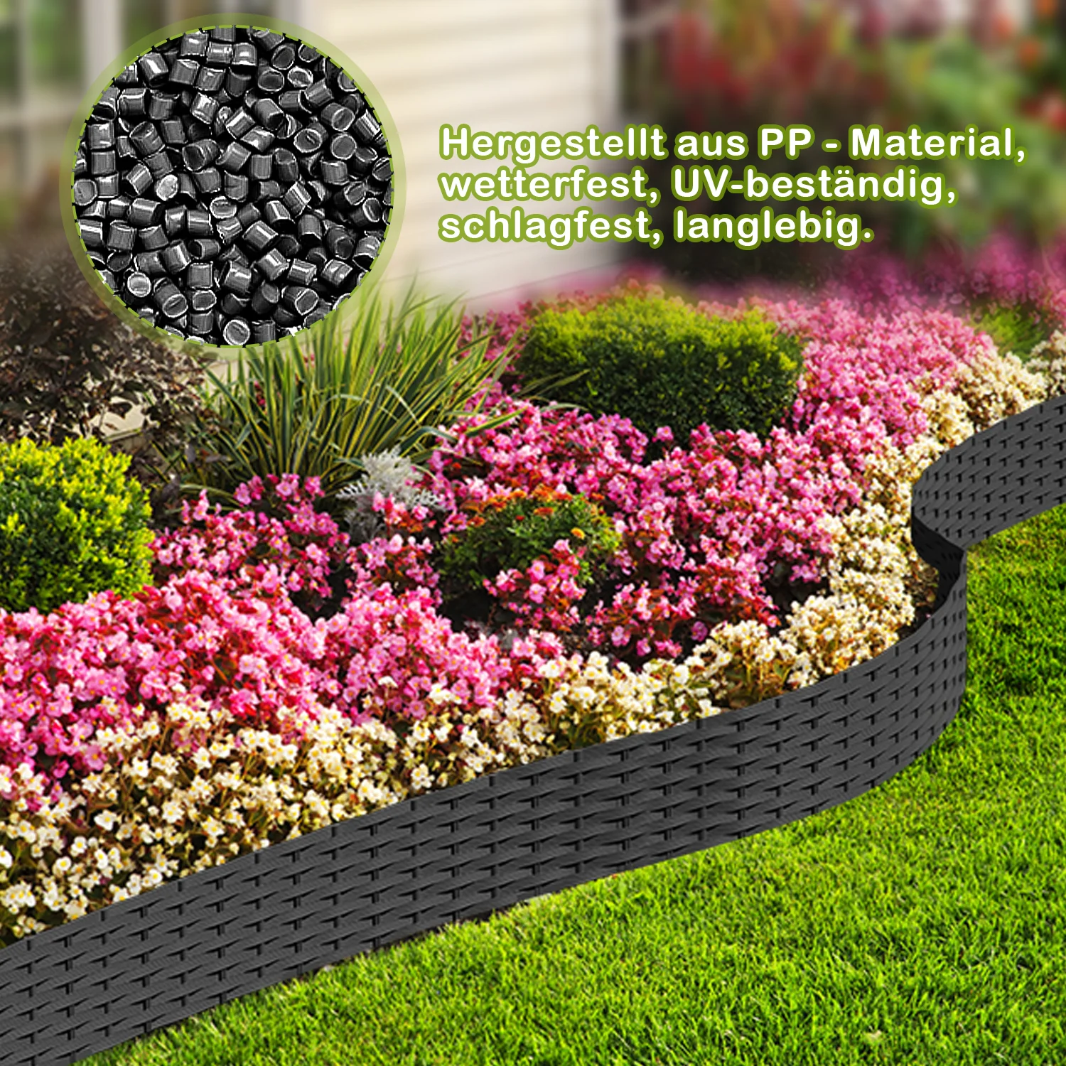 Rasenkante Gartenpalisade Rattan-Optik