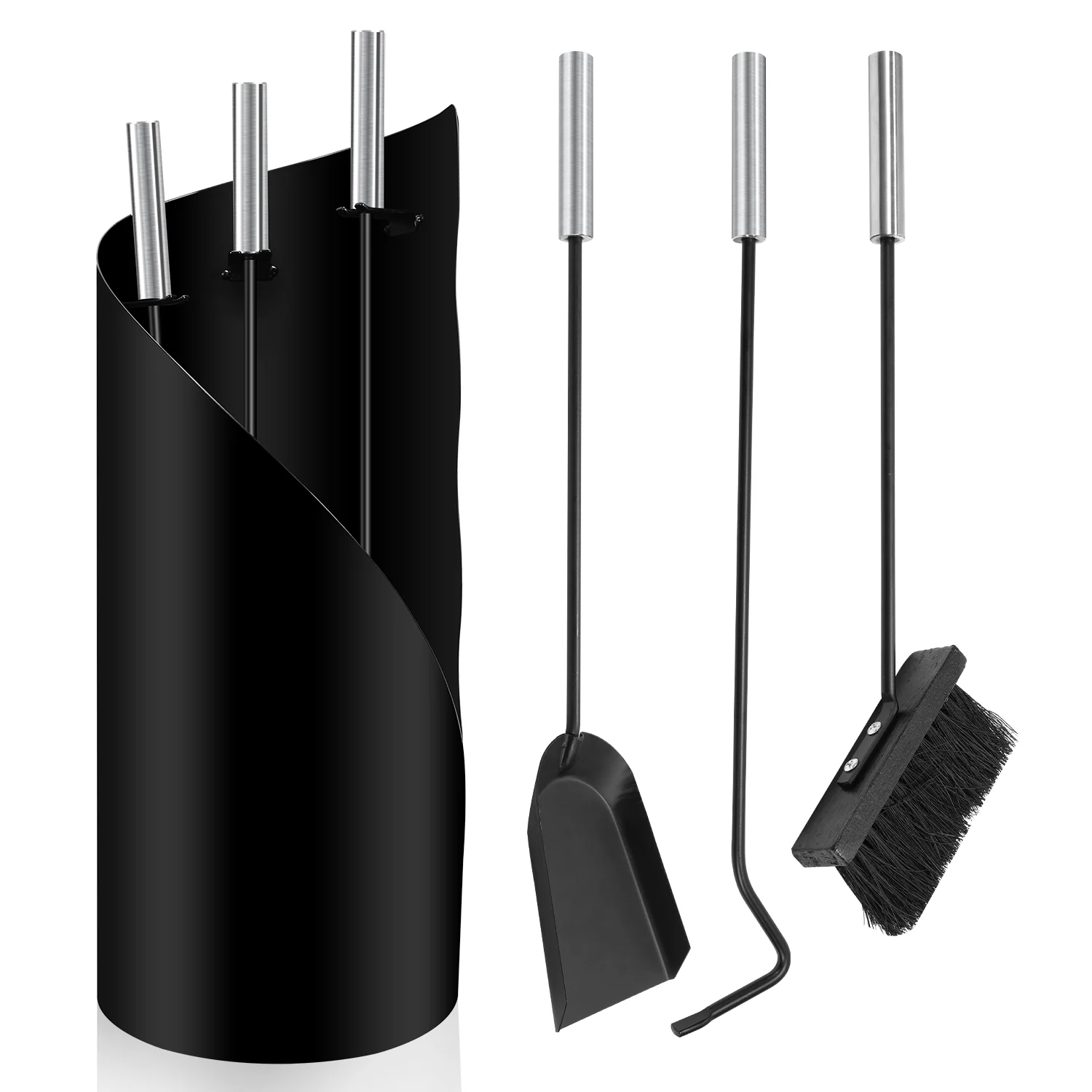 Kaminbesteck 4 teilig Edelstahl Kaminzubehör