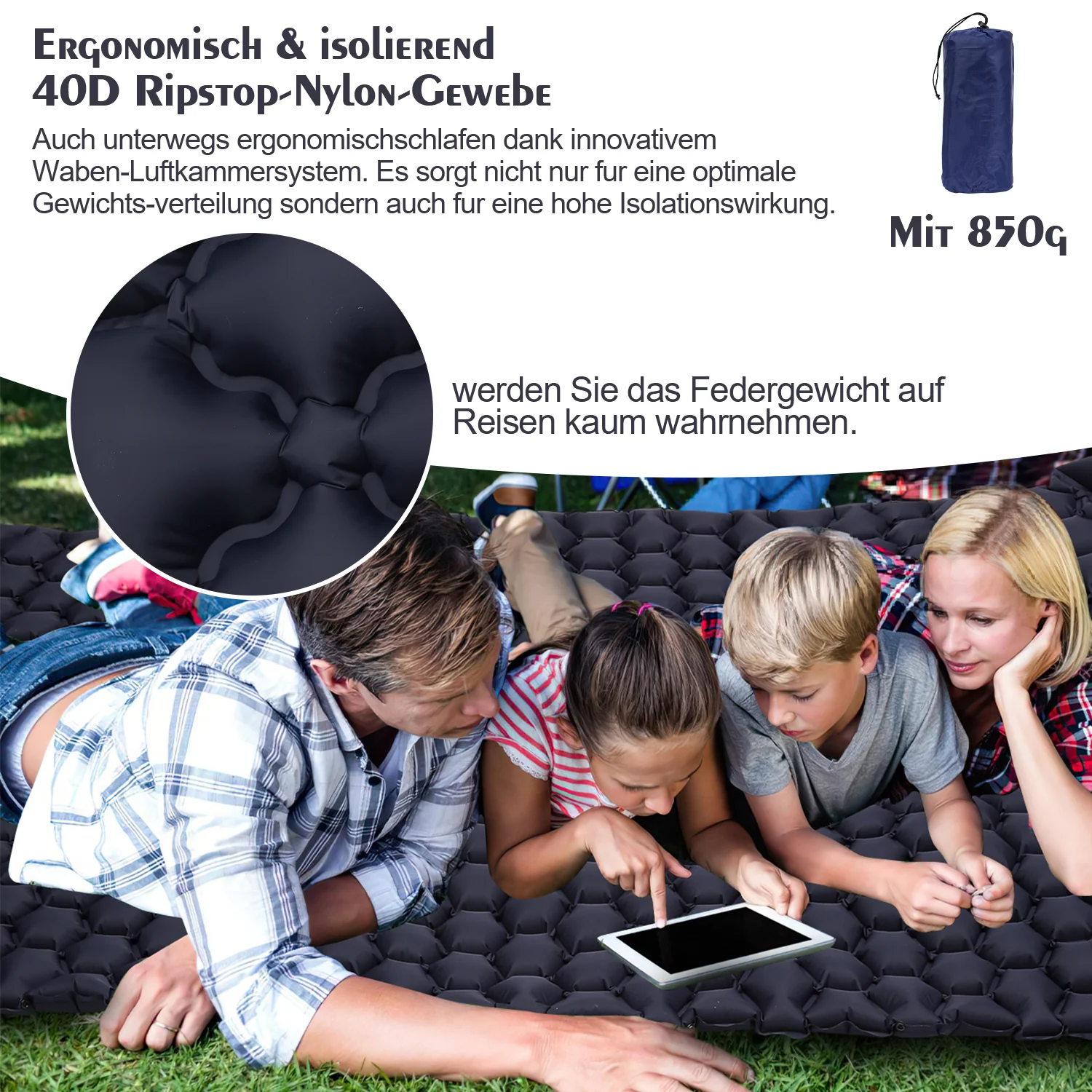 Schlafmatte Camping selbstaufblasend