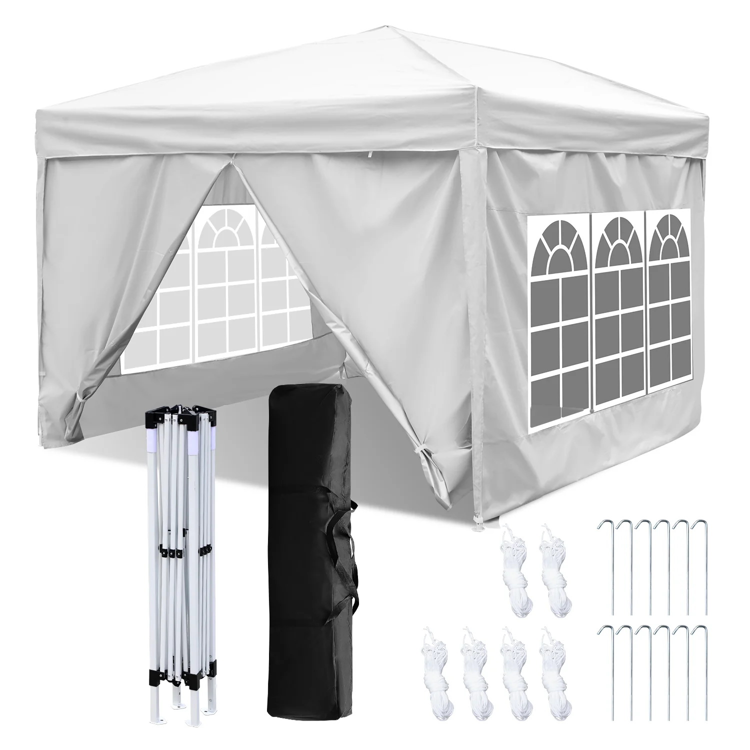 Pop-Up Pavillon Gazebo 3x3m mit Seiten