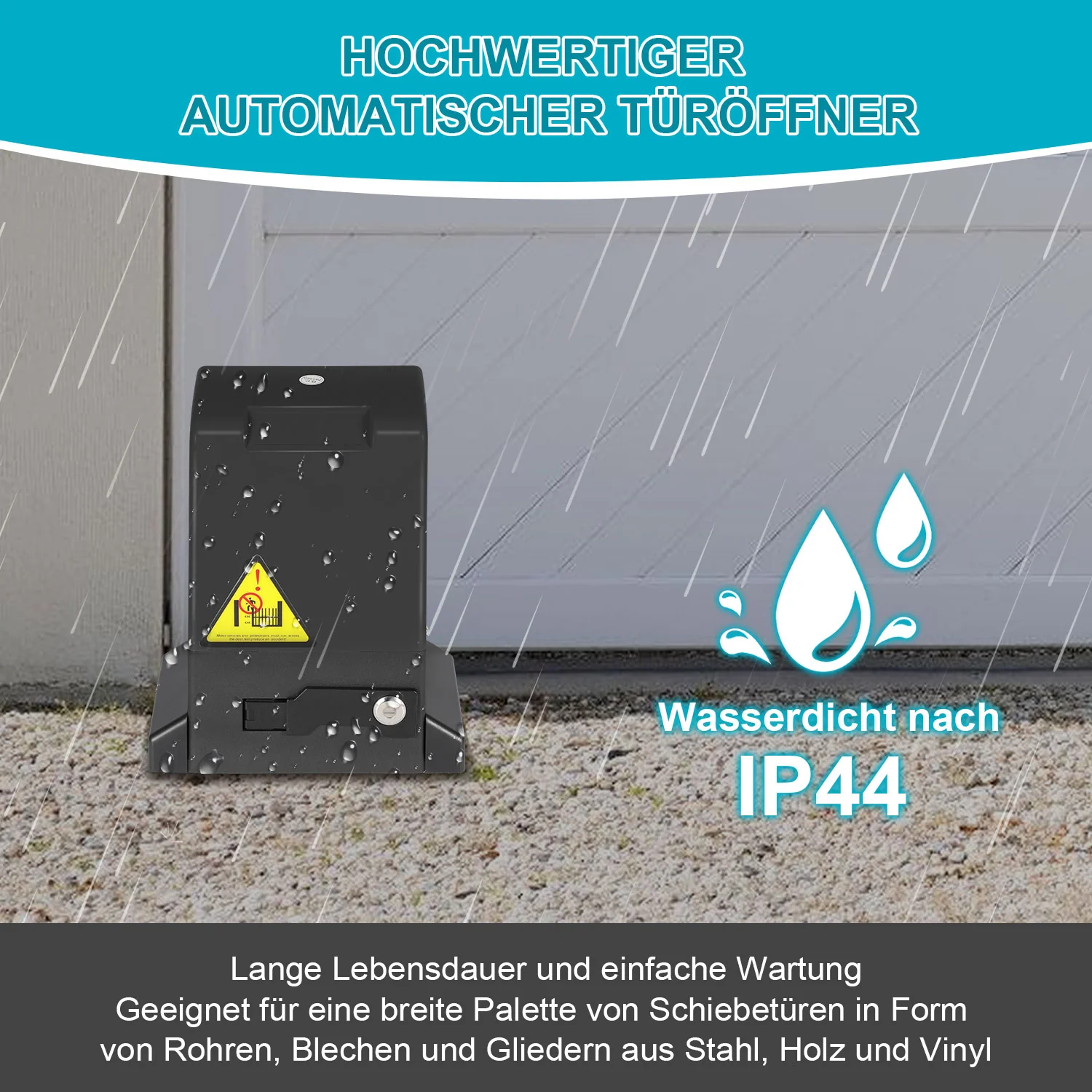 Schiebetorantrieb 370w Antrieb bis 800 kg mit 2 fernbedienung Schwarz