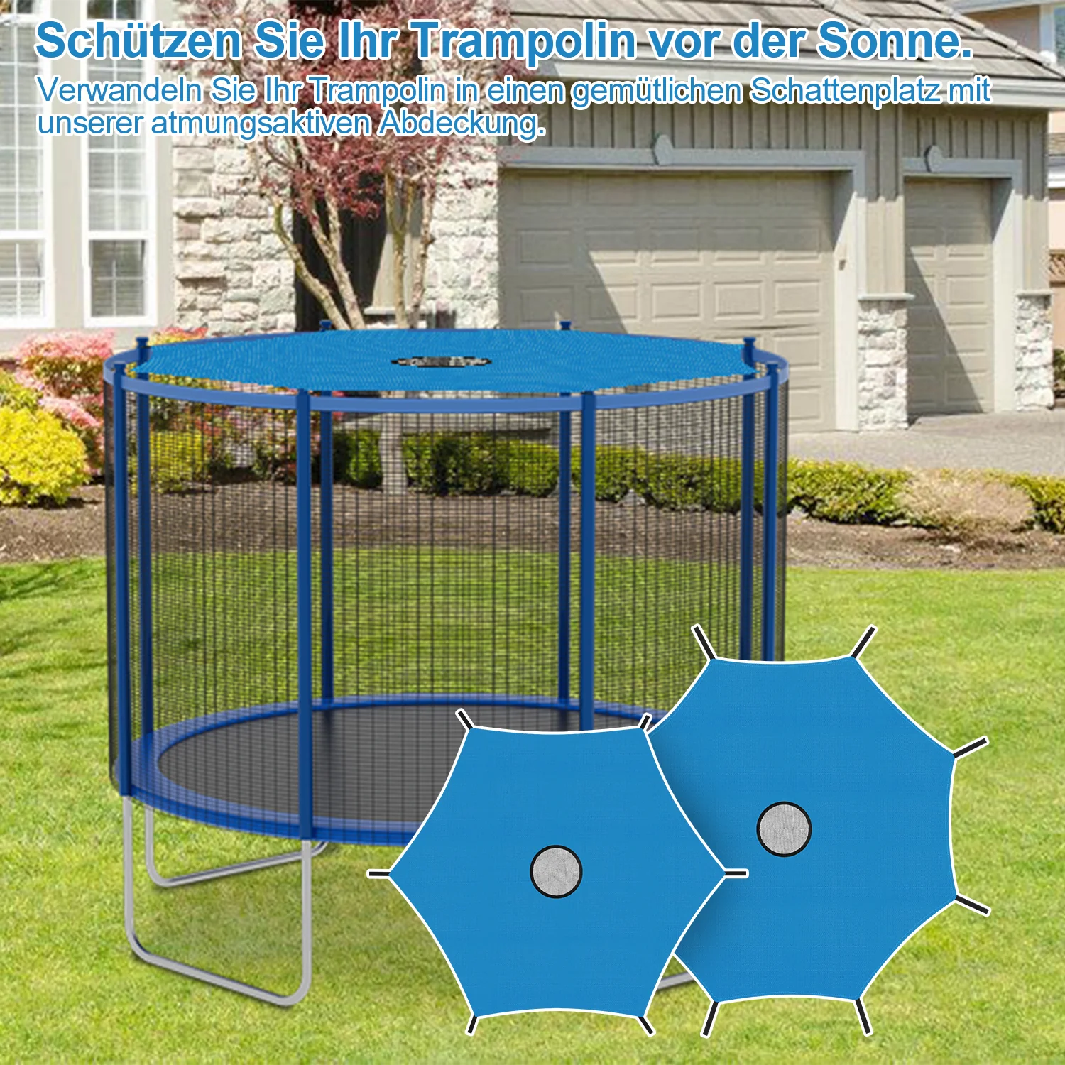 Trampolin Abdeckung Sonnenschutz Ø 244cm Ø 306cm