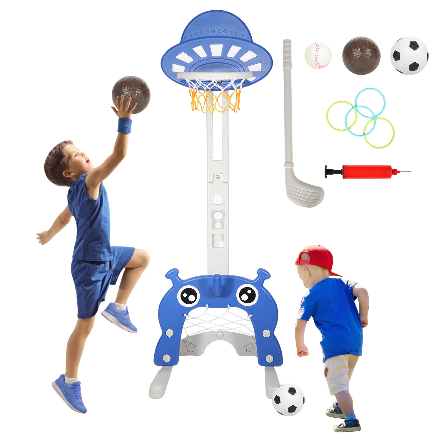 Kinder Basketballkorb Set 4 in 1 höhenverstellbarer