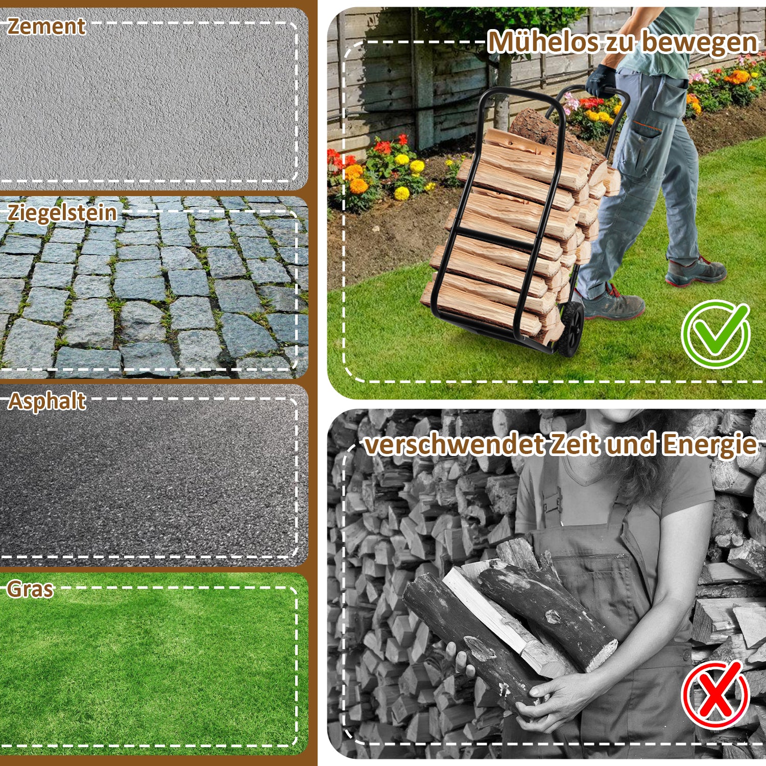 Kaminholzwagen Holzwagen Brennholzwagen