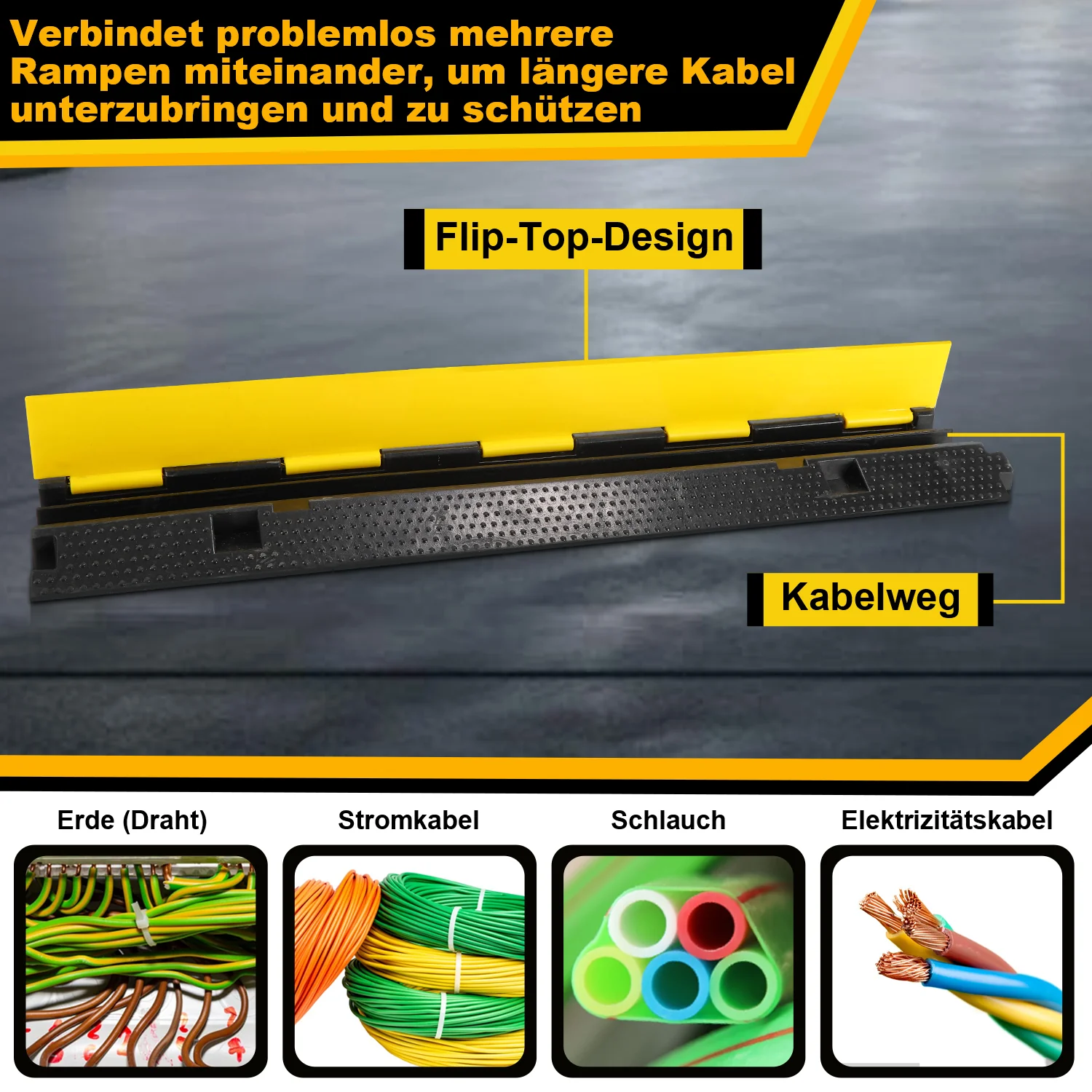 Kabelschutzmatte Kabelbrücke 3 Stück