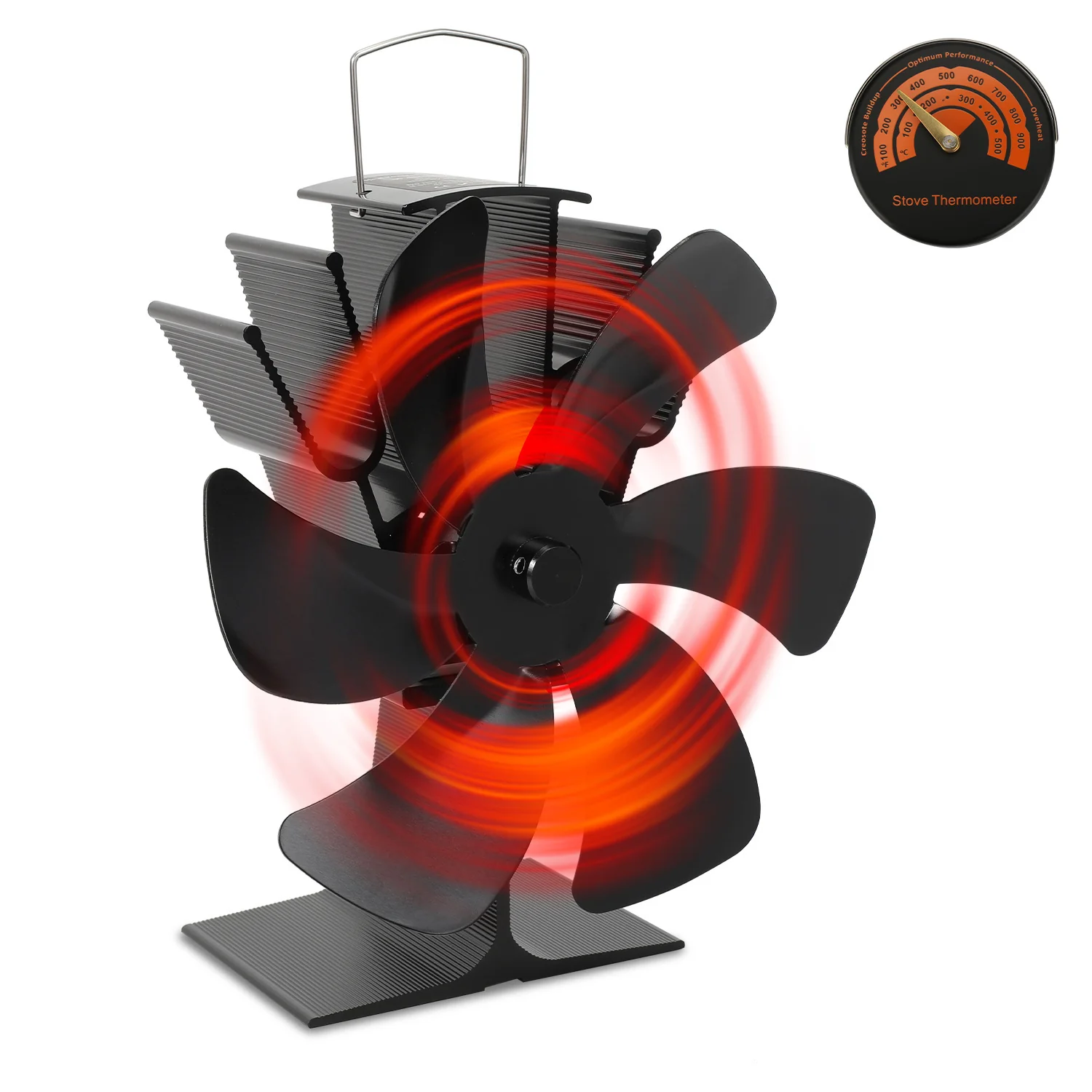 Kaminventilator Stromloser mit Thermometer