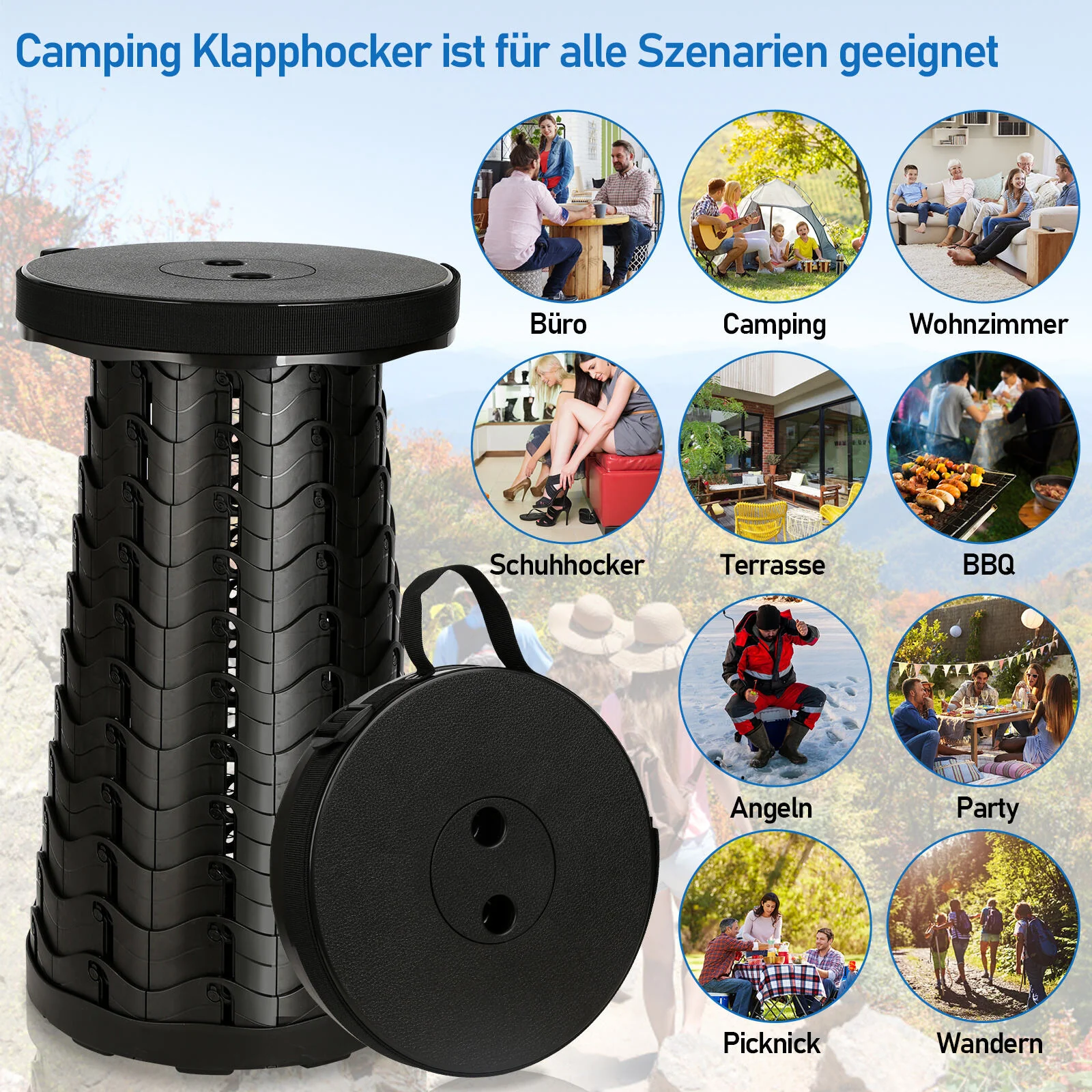 Tragbarer Klappstuhl Klapphocker
