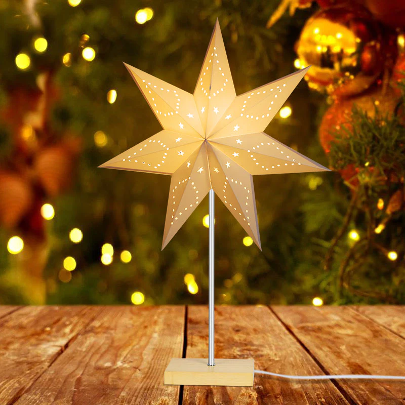 LED Weihnachtsstern Papier Tischlampe 65cm