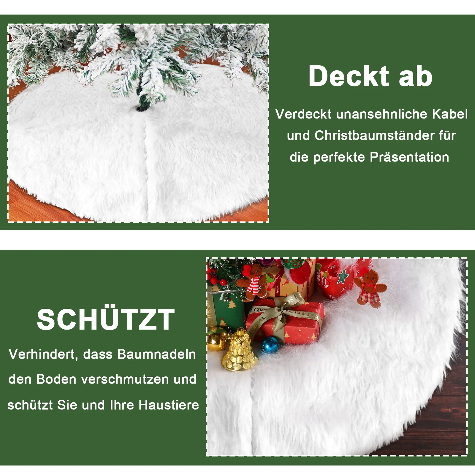 Weihnachtsbaumdecke 78/90/122cm Plüsch Christbaumdecke