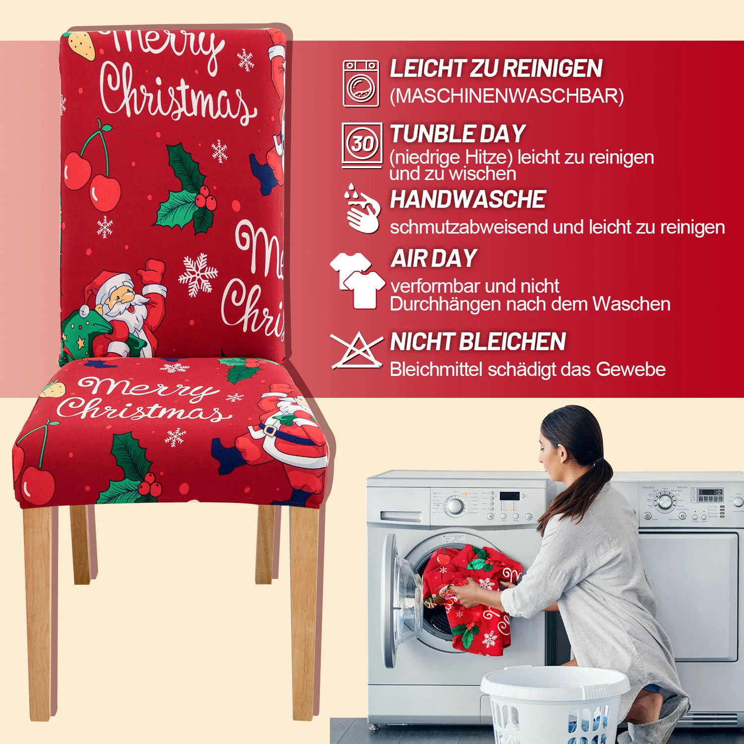 Stuhlhussen Weihnachten 6er Set