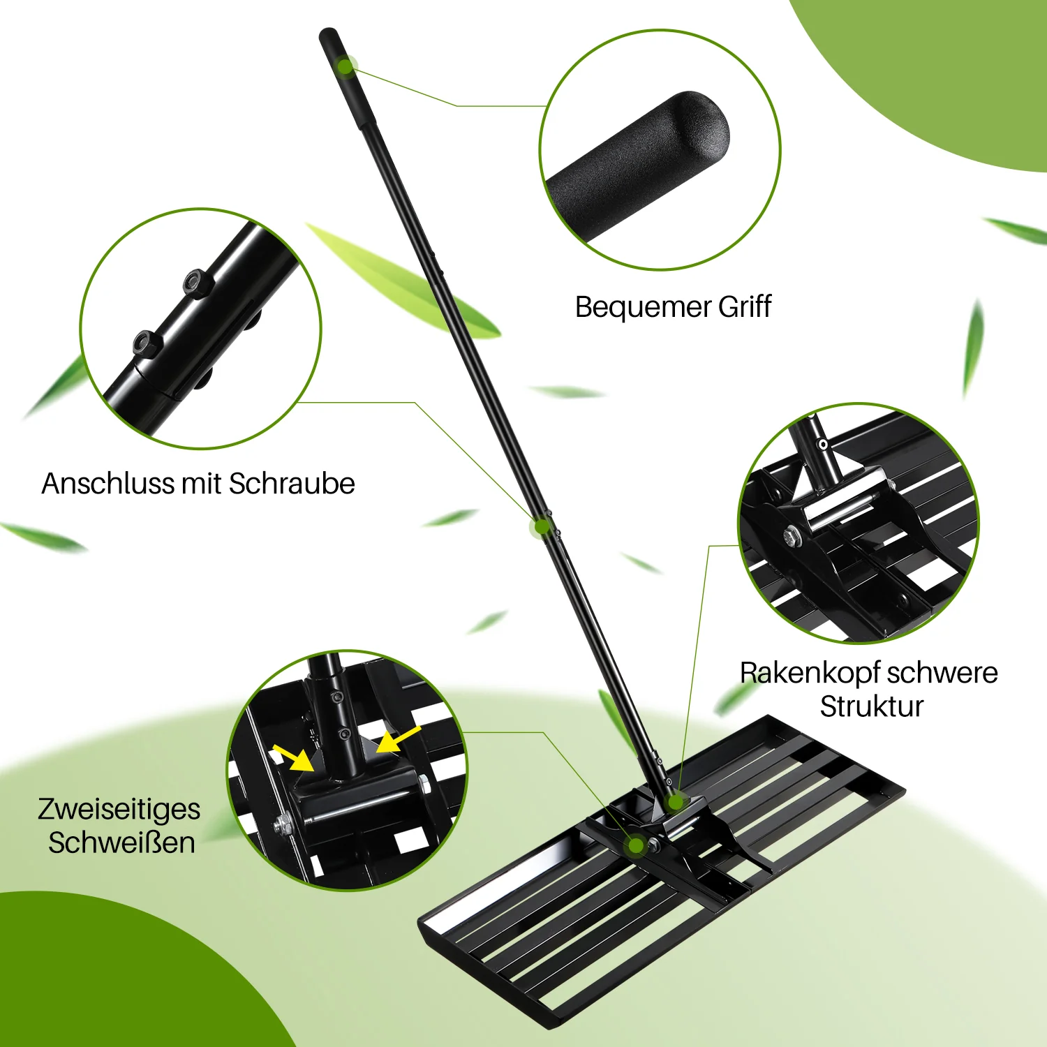 Rasenrakel Nivellierrechen 75cmx25cm