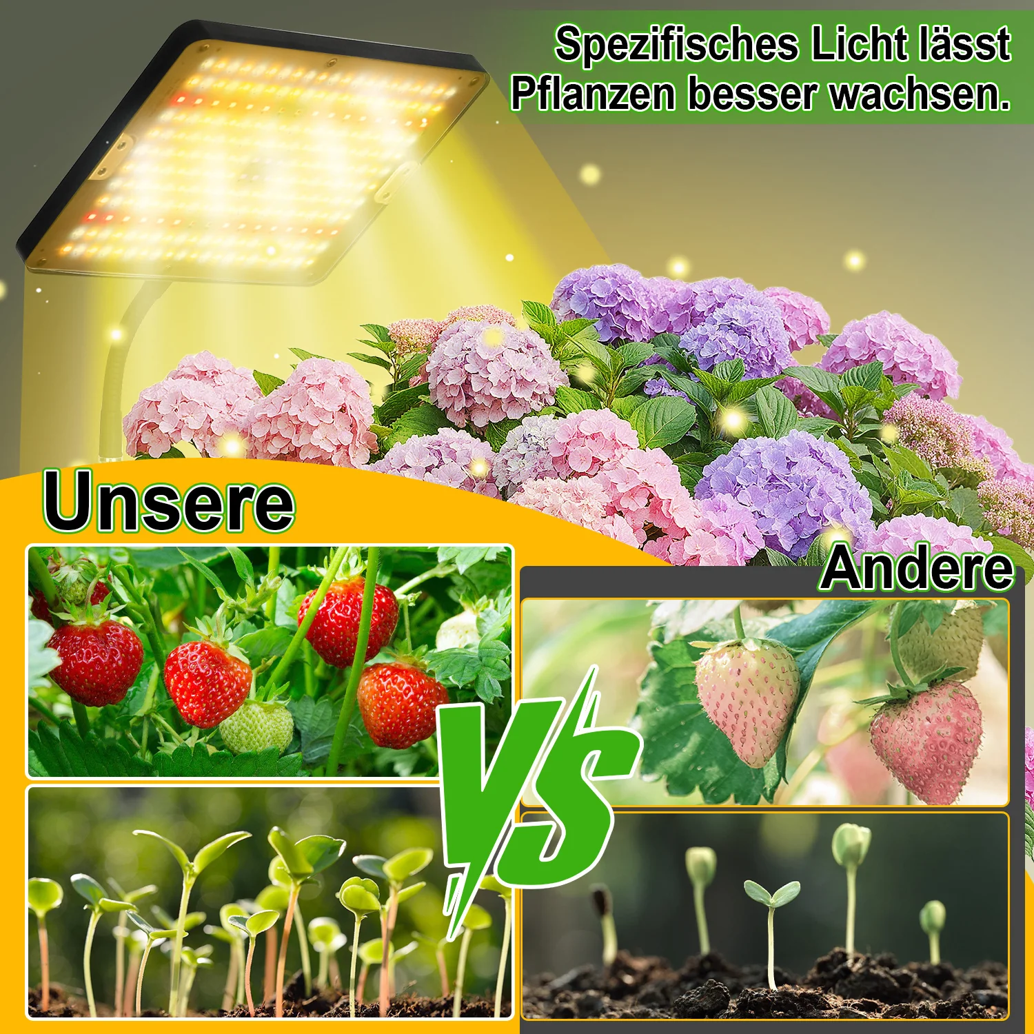 LED Pflanzenlampe Grow Light UV IR mit Ständer